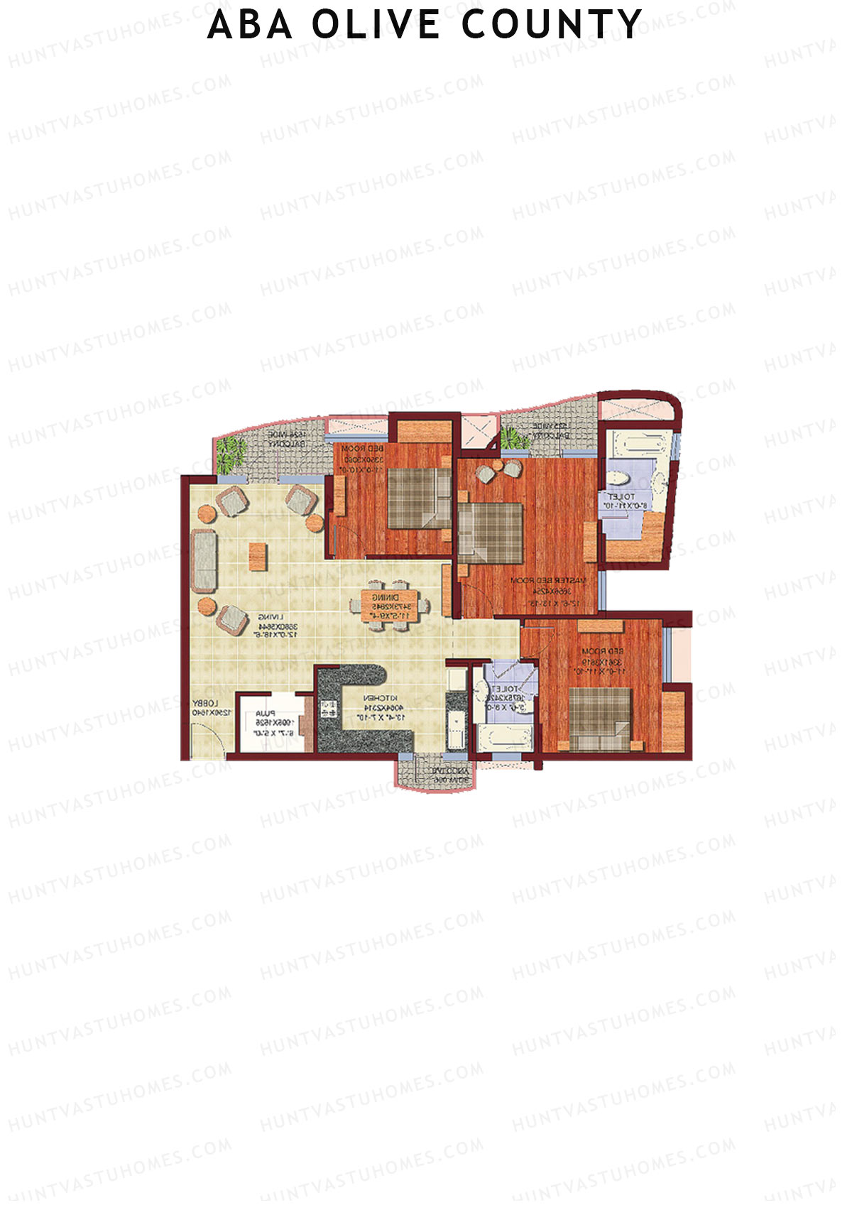 Aba Olive County Tower B1 Unit 2 Floor Plan