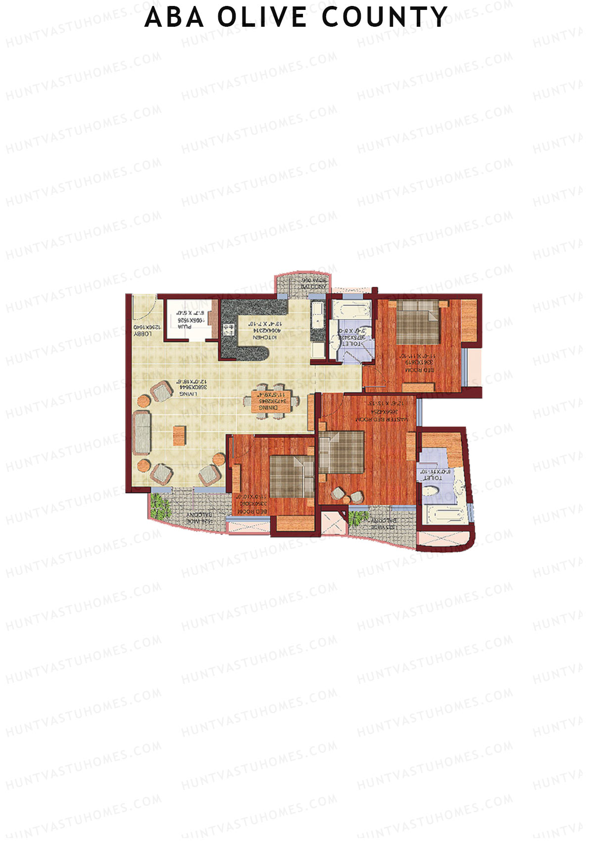 Aba Olive County Tower B1 Unit 3 Floor Plan