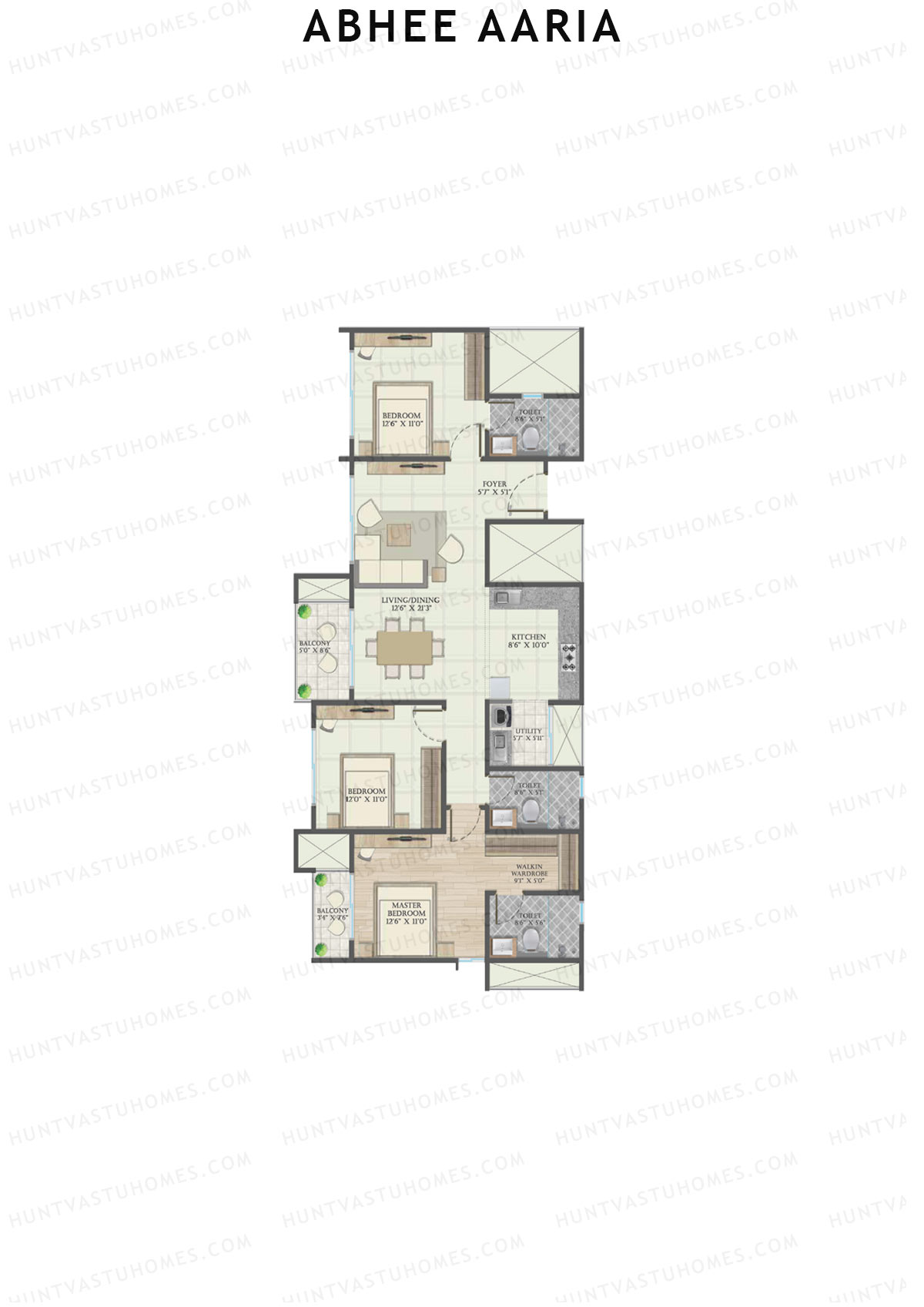 Abhee Aaria Tower 2 Unit 2 Floor Plan