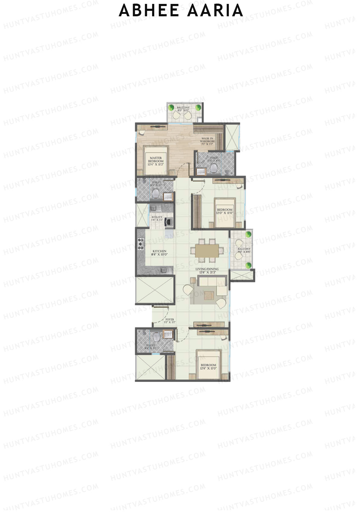 Abhee Aaria Tower 2 Unit 6 Floor Plan