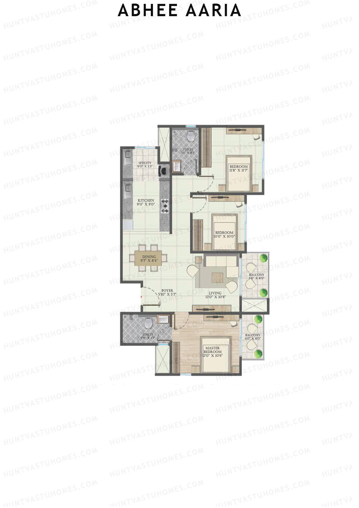Abhee Aaria Tower 2 Unit 8 Floor Plan