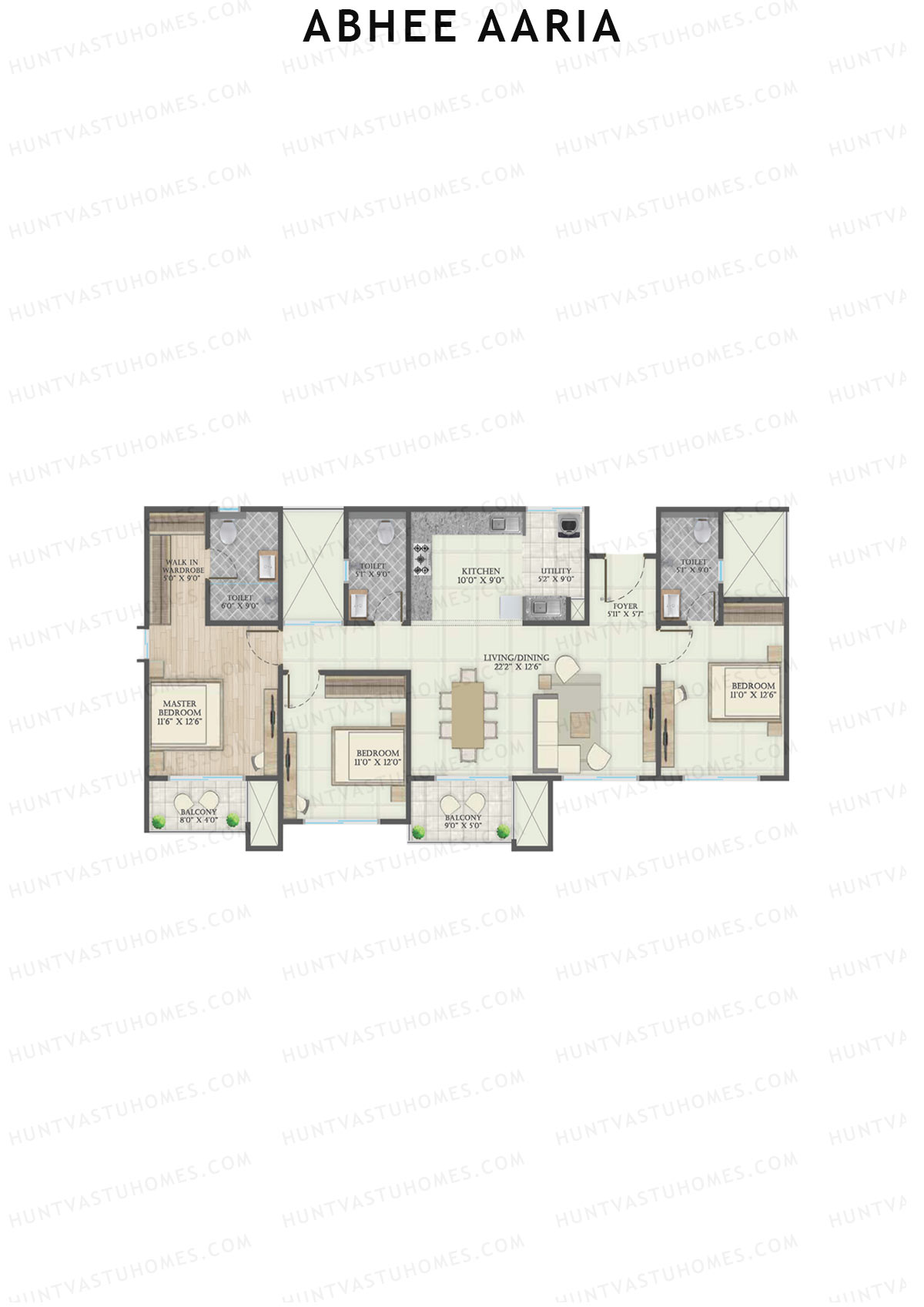 Abhee Aaria Tower 3 Unit 1 Floor Plan