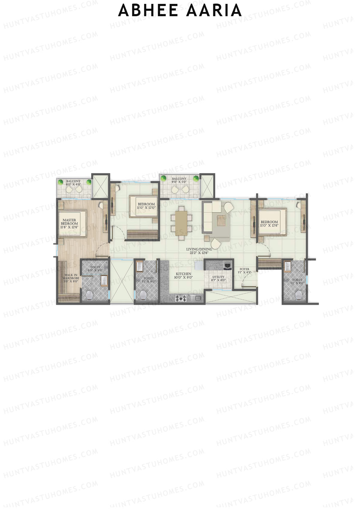 Abhee Aaria Tower 3 Unit 3 Floor Plan