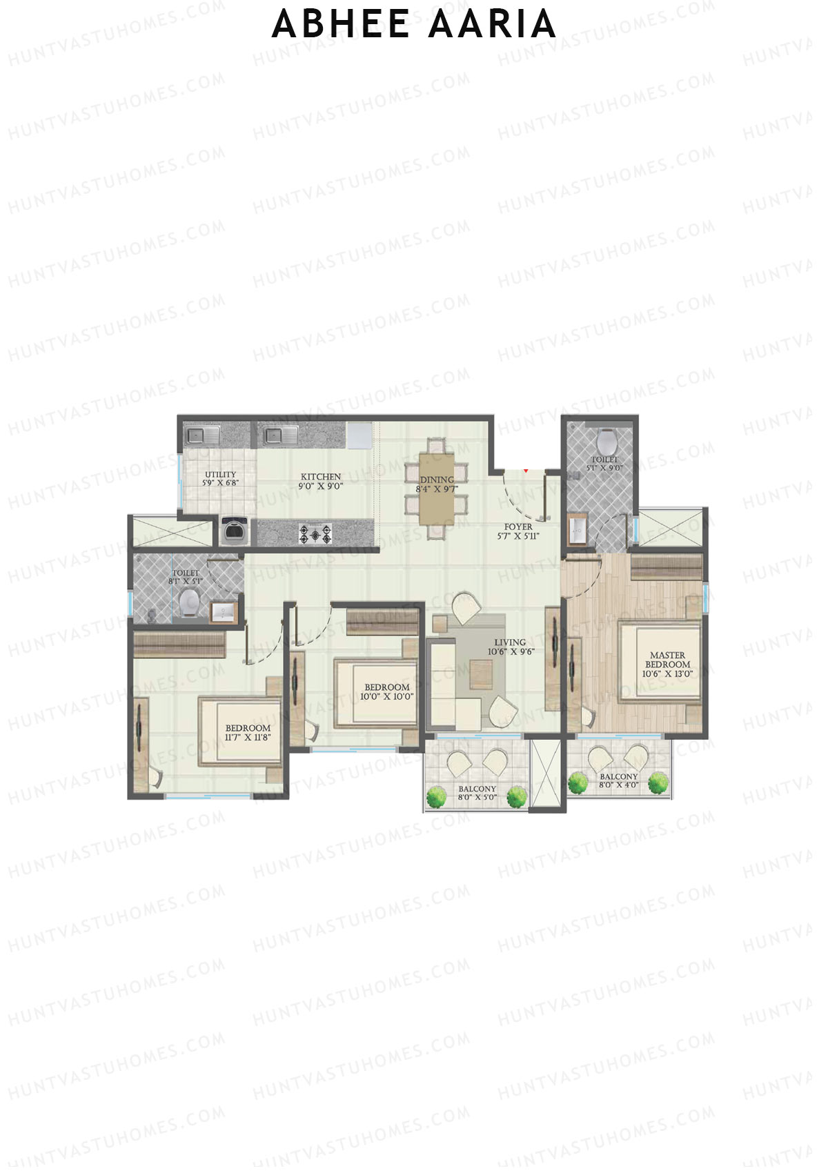 Abhee Aaria Tower 3 Unit 8 Floor Plan