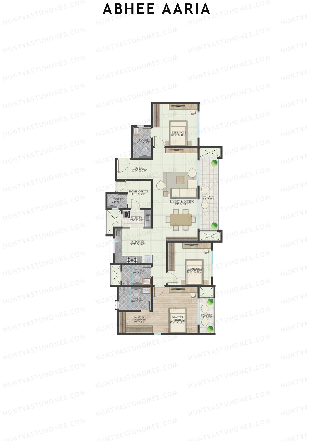 Abhee Aaria PRESIDENTIAL Unit 1 Floor Plan