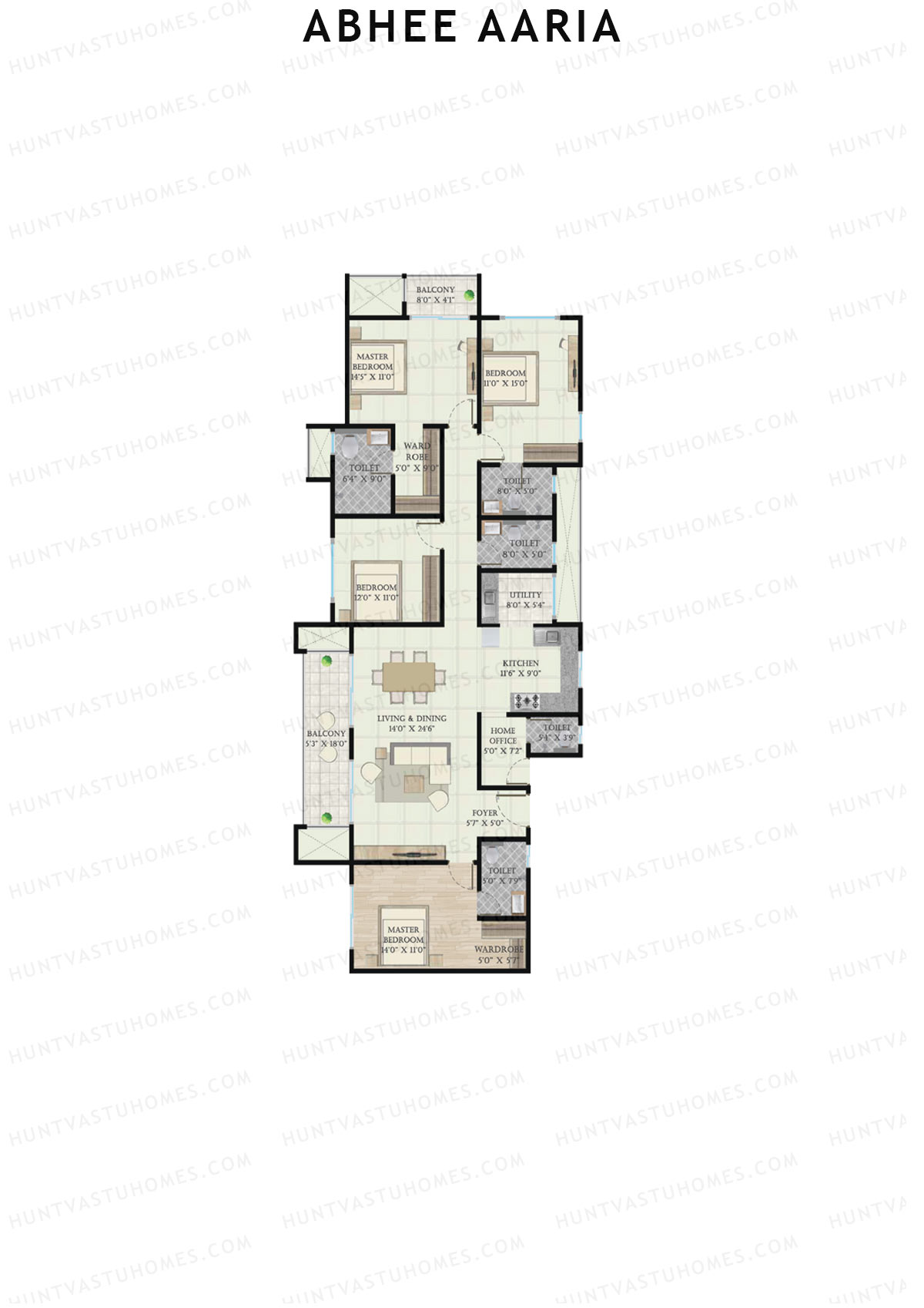 Abhee Aaria PRESIDENTIAL Unit 3 Floor Plan