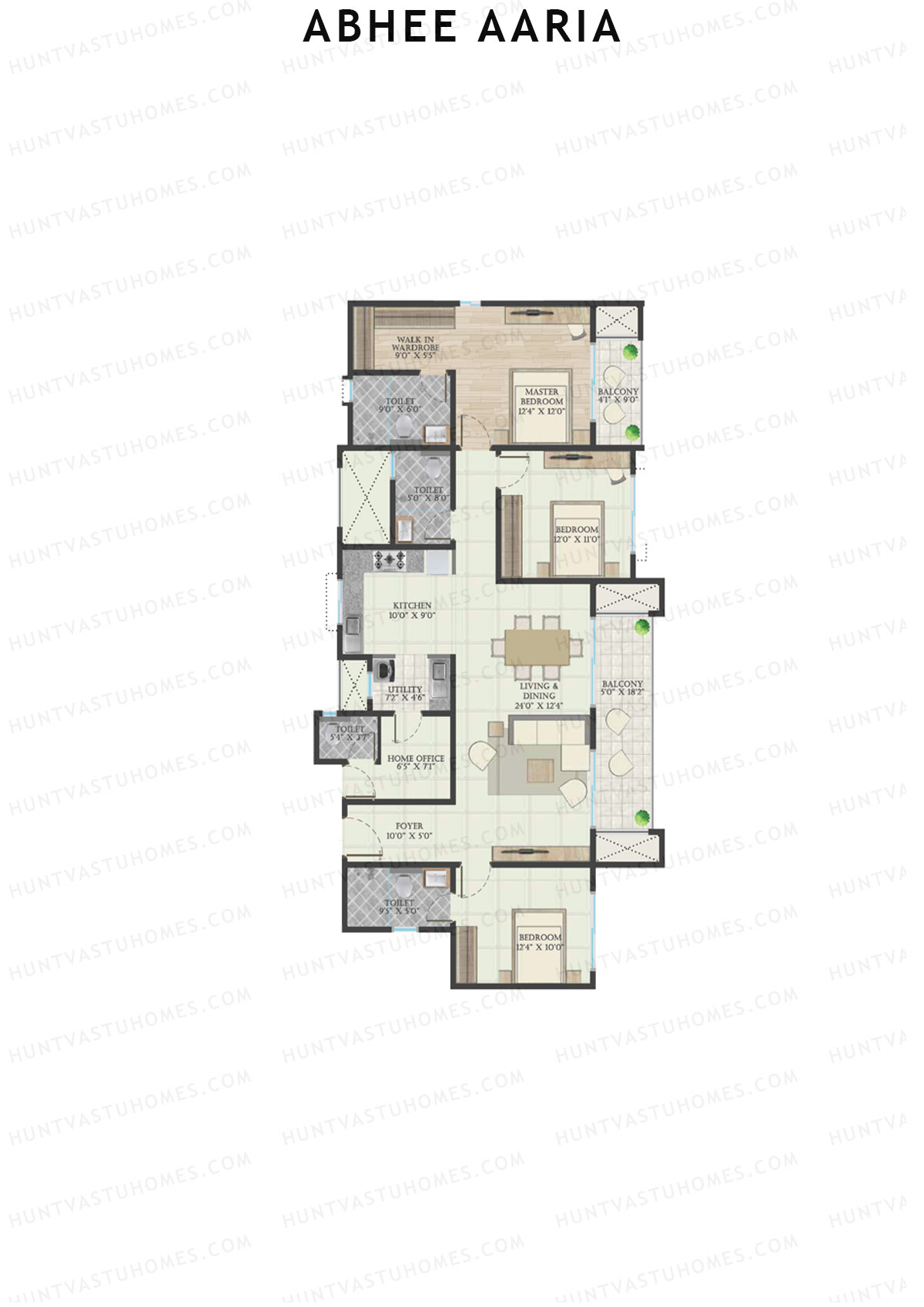Abhee Aaria PRESIDENTIAL Unit 4 Floor Plan