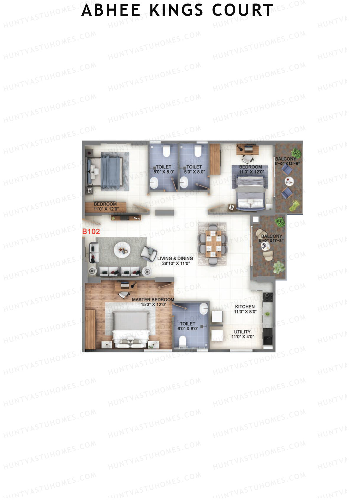 Abhee Kings Court Block A Unit 2 Floor Plan