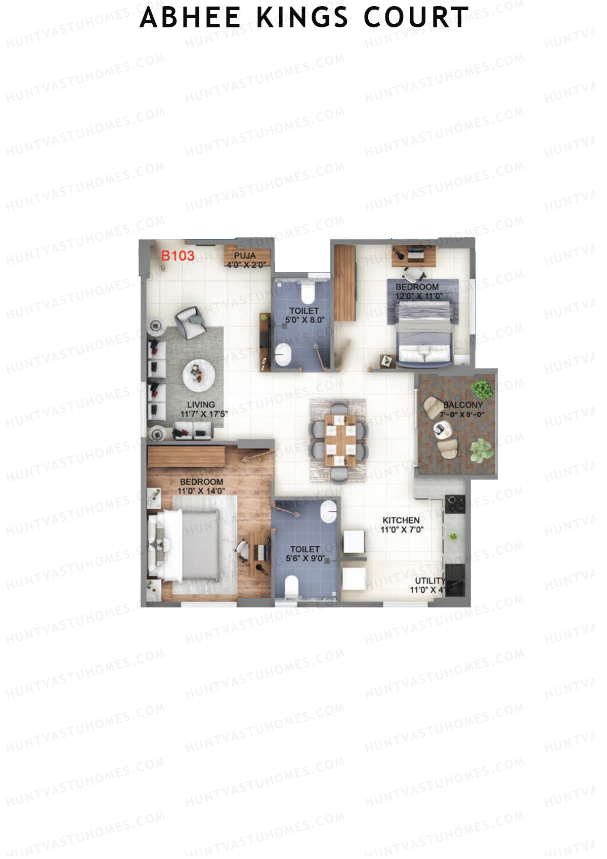 Abhee Kings Court Block A Unit 3 Floor Plan