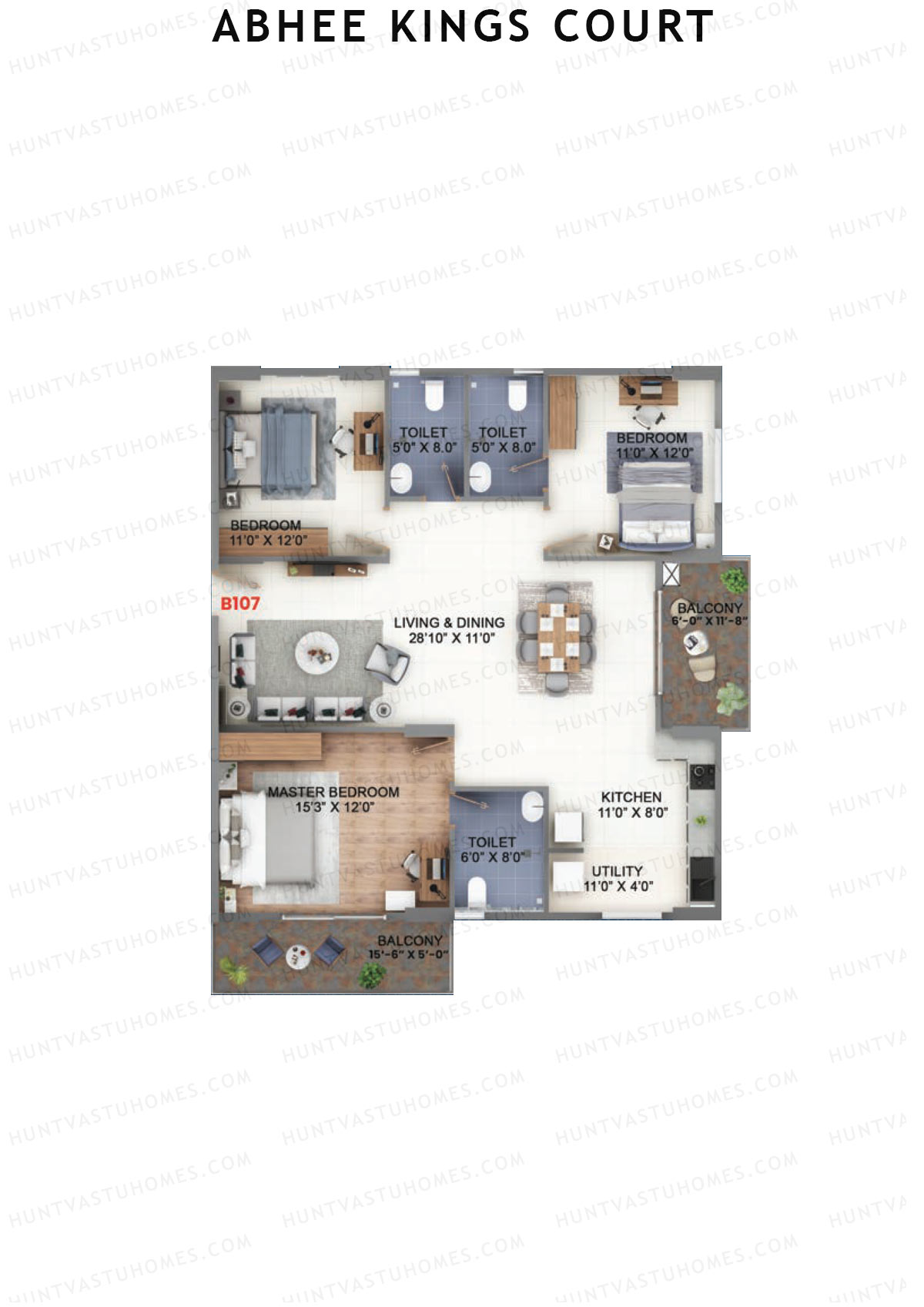 Abhee Kings Court Block A Unit 6 Floor Plan