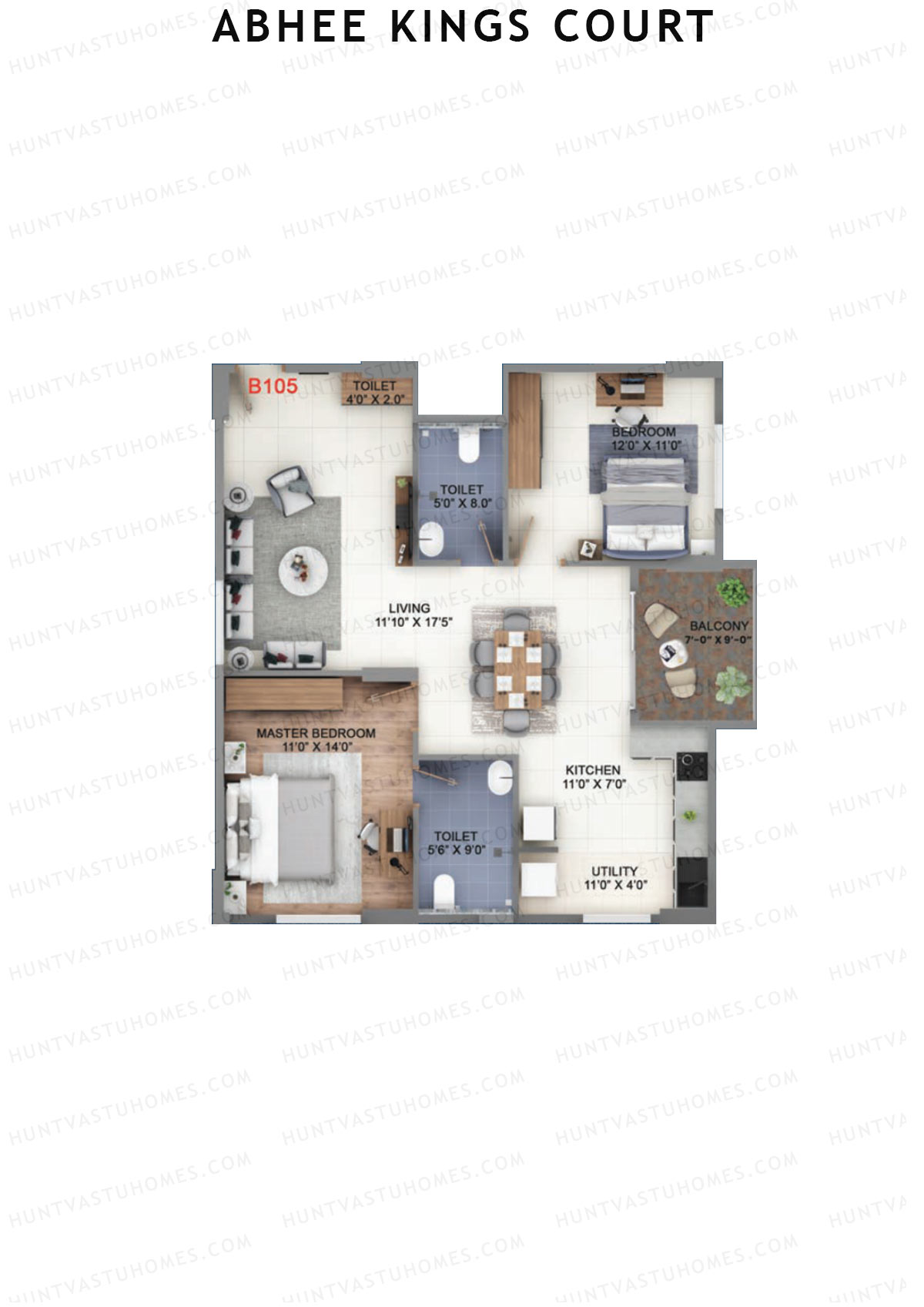 Abhee Kings Court Block B Unit 5 Floor Plan