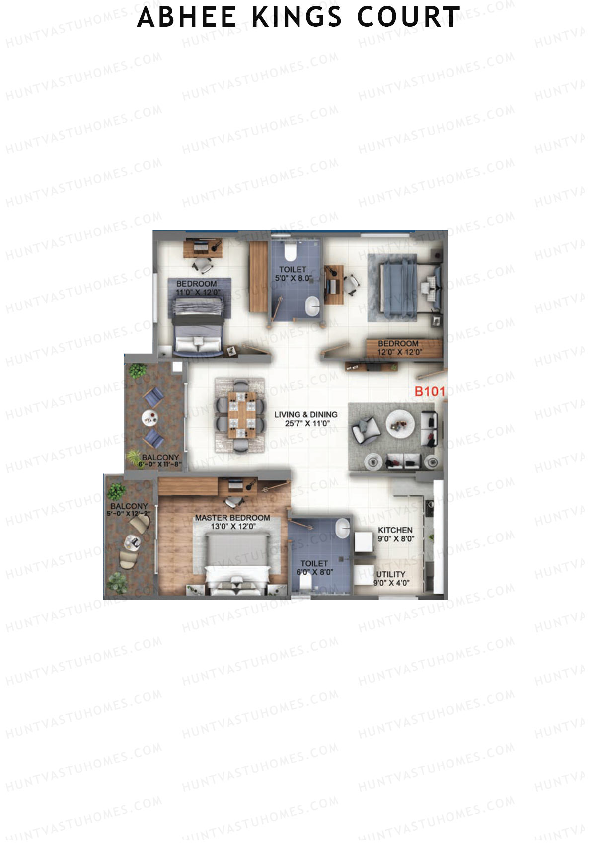Abhee Kings Court Block B Unit 6 Floor Plan