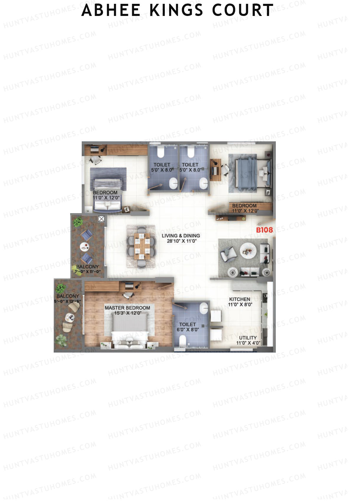 Abhee Kings Court Block B Unit 8 Floor Plan