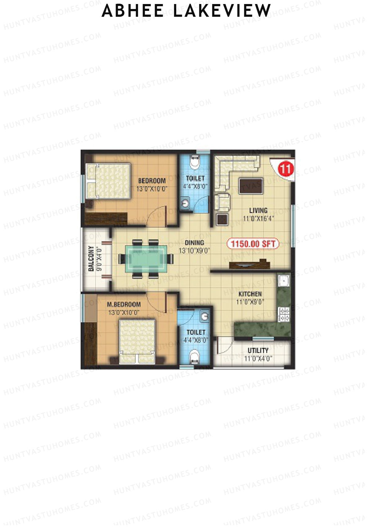 Abhee Lakeview Block A Unit 11 Floor Plan