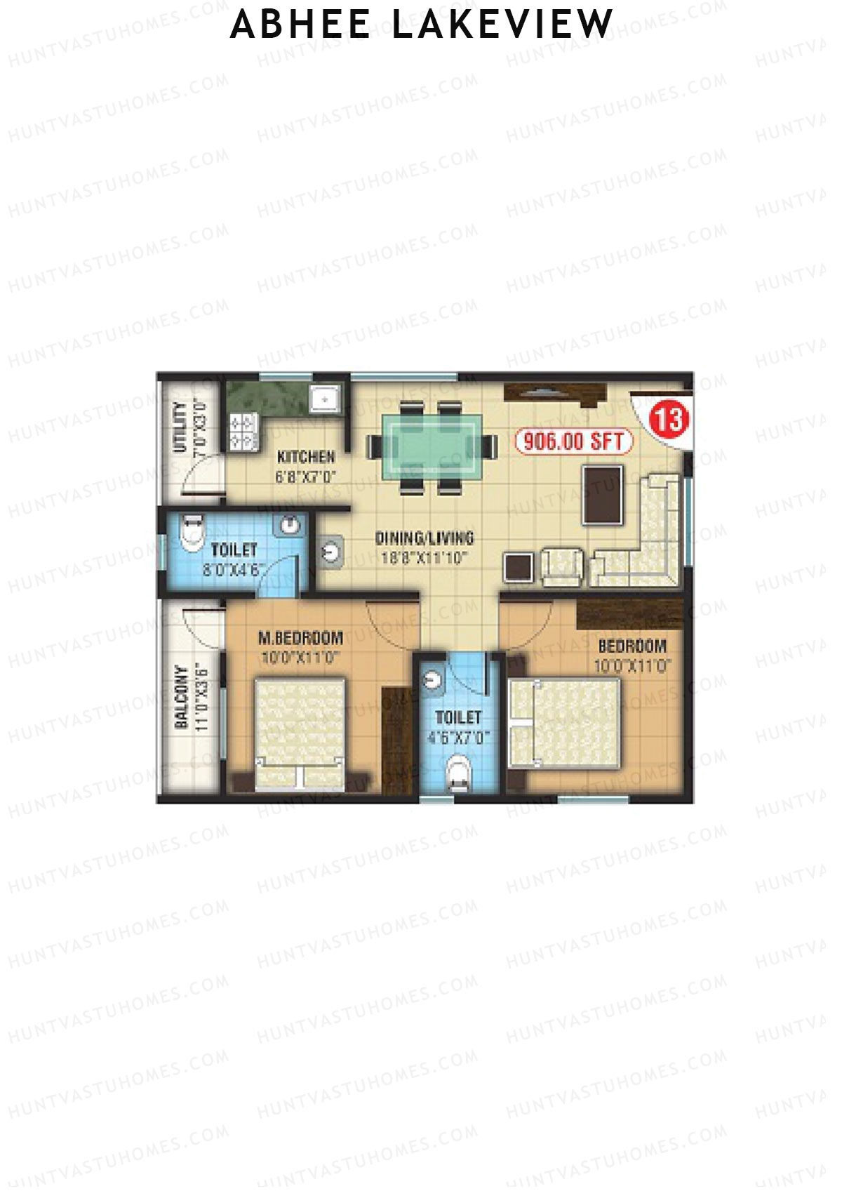 Abhee Lakeview Block A Unit 13 Floor Plan
