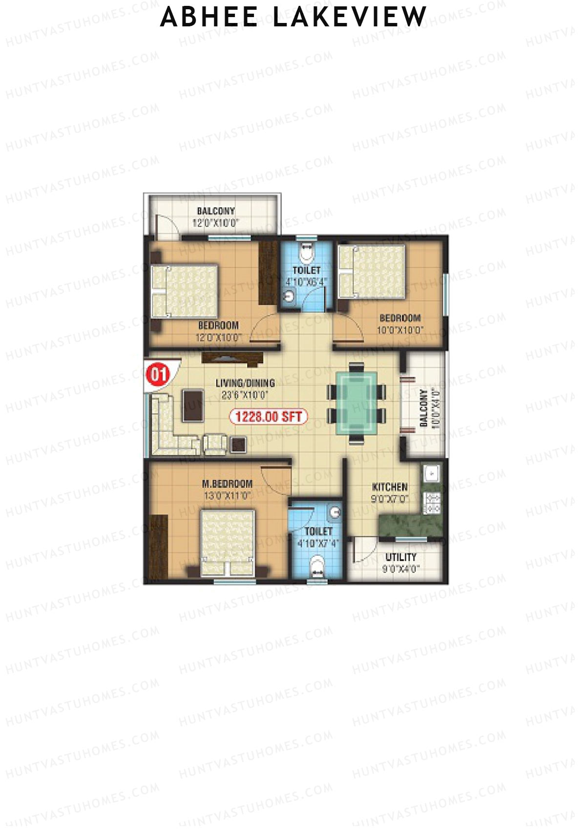 Abhee Lakeview Block A Unit 1 Floor Plan