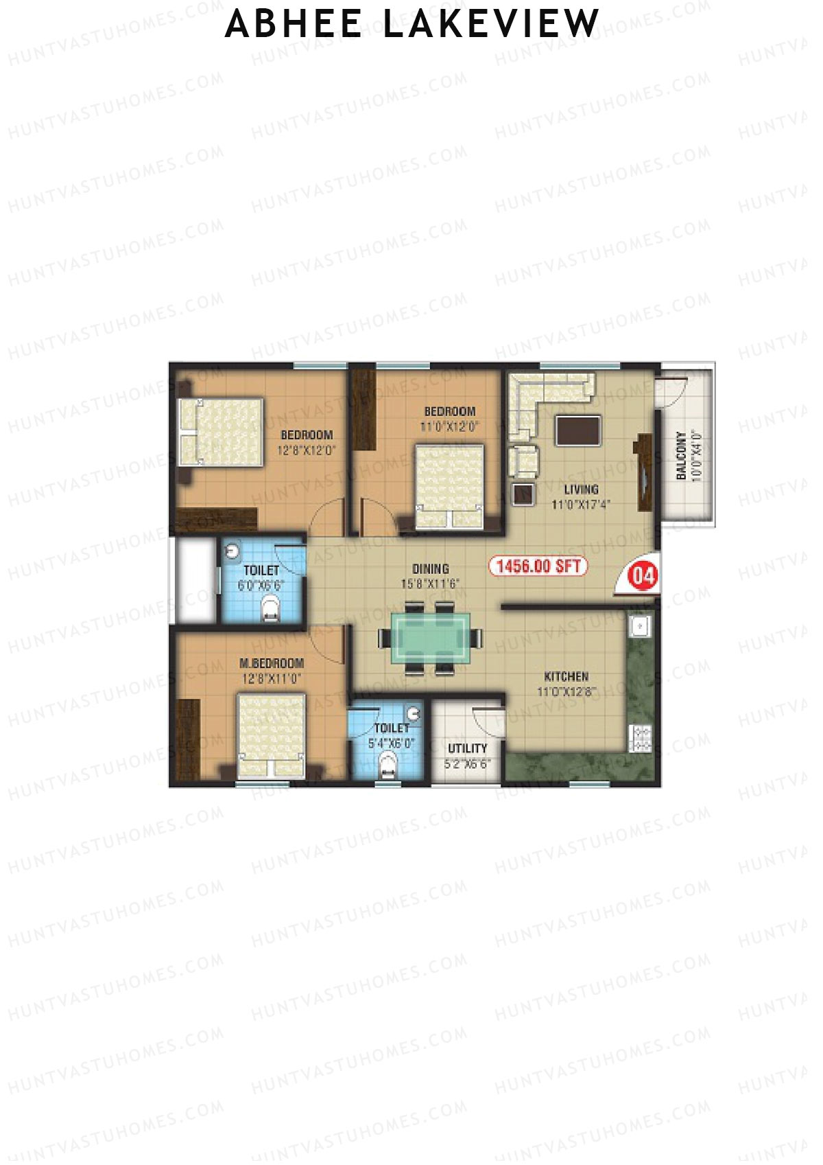 Abhee Lakeview Block A Unit 4 Floor Plan