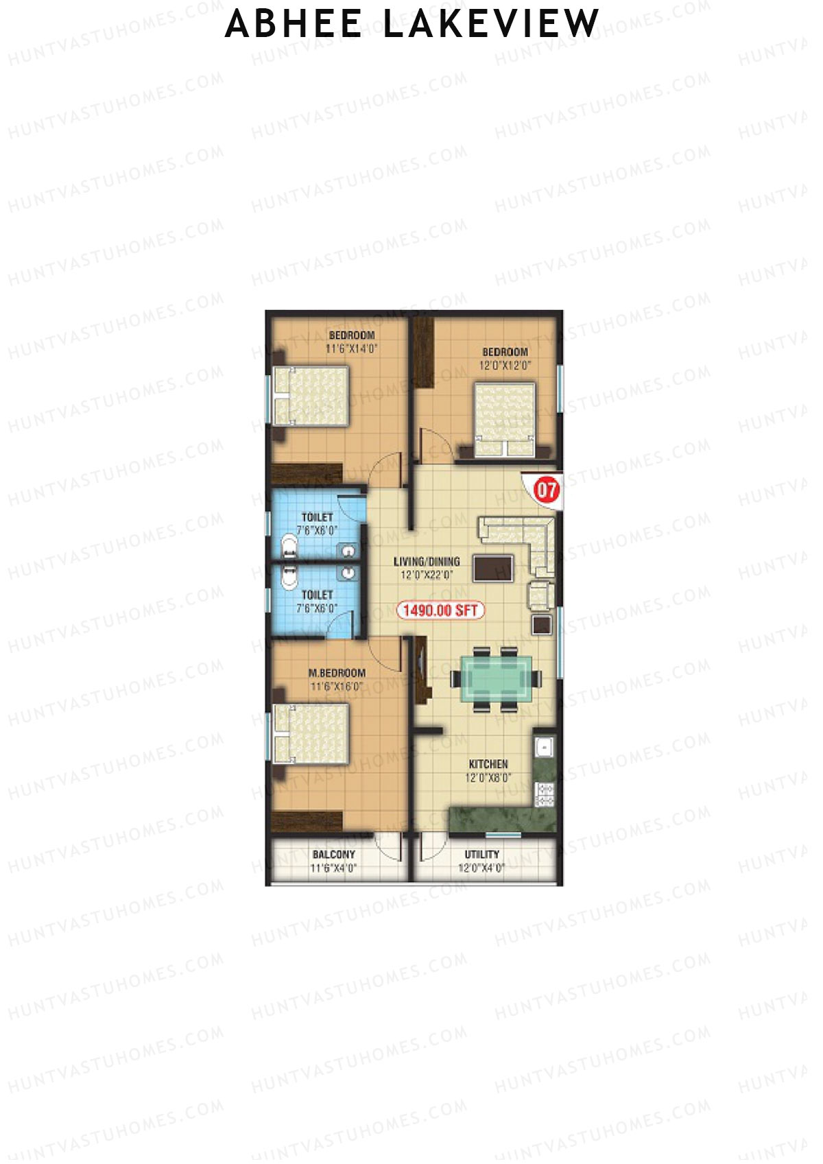 Abhee Lakeview Block A Unit 7 Floor Plan