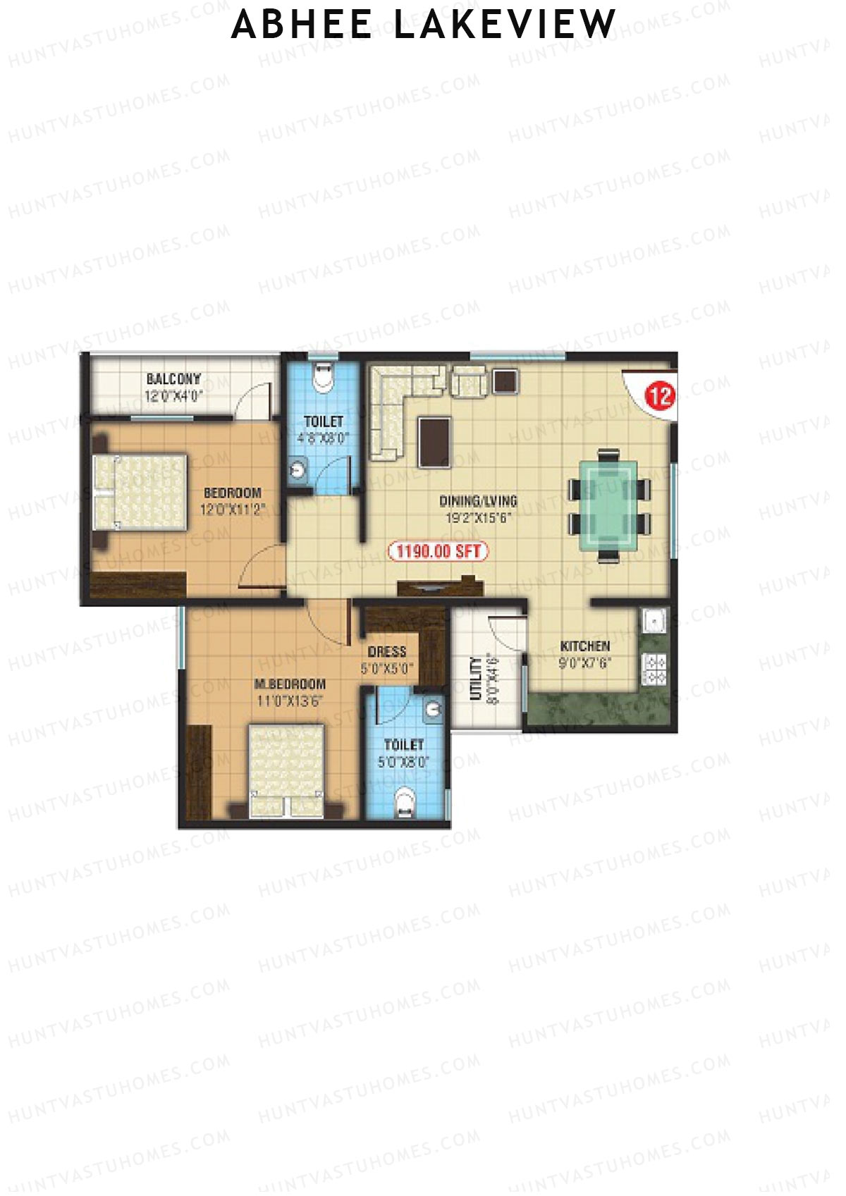 Abhee Lakeview Block B Unit 12 Floor Plan