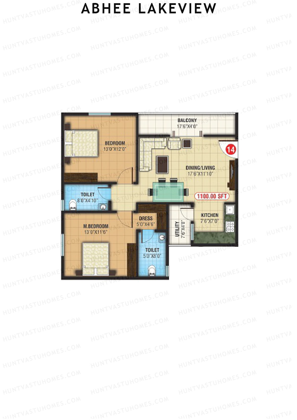 Abhee Lakeview Block B Unit 14 Floor Plan