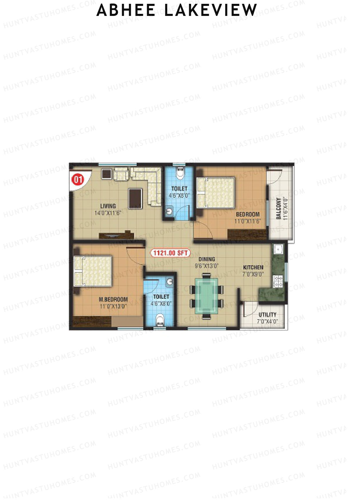 Abhee Lakeview Block B Unit 1 Floor Plan