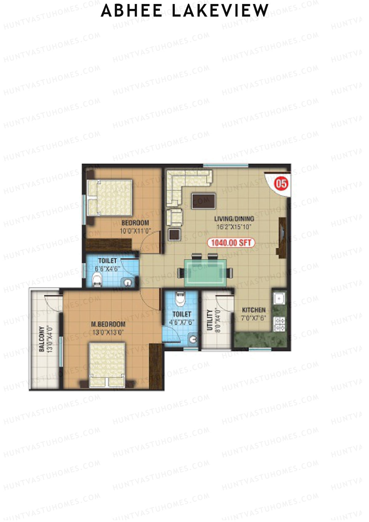 Abhee Lakeview Block B Unit 5 Floor Plan