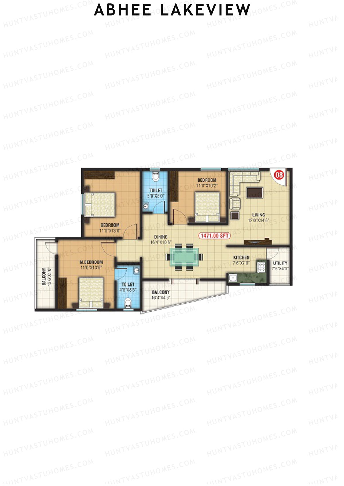 Abhee Lakeview Block B Unit 8 Floor Plan