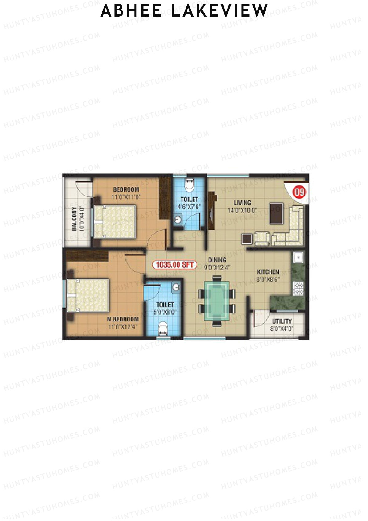 Abhee Lakeview Block B Unit 9 Floor Plan