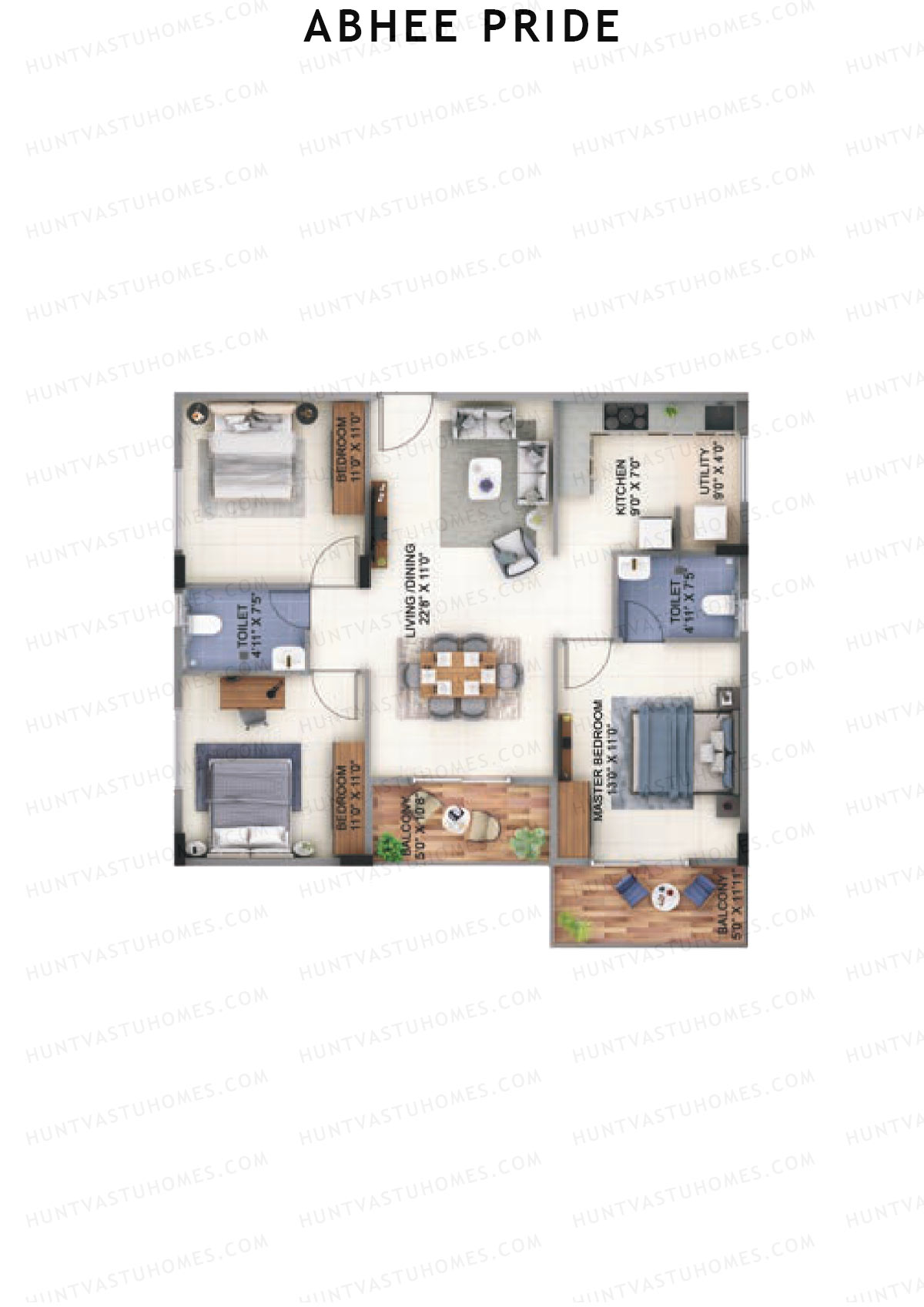 Abhee Pride Block A Unit A6 Floor Plan