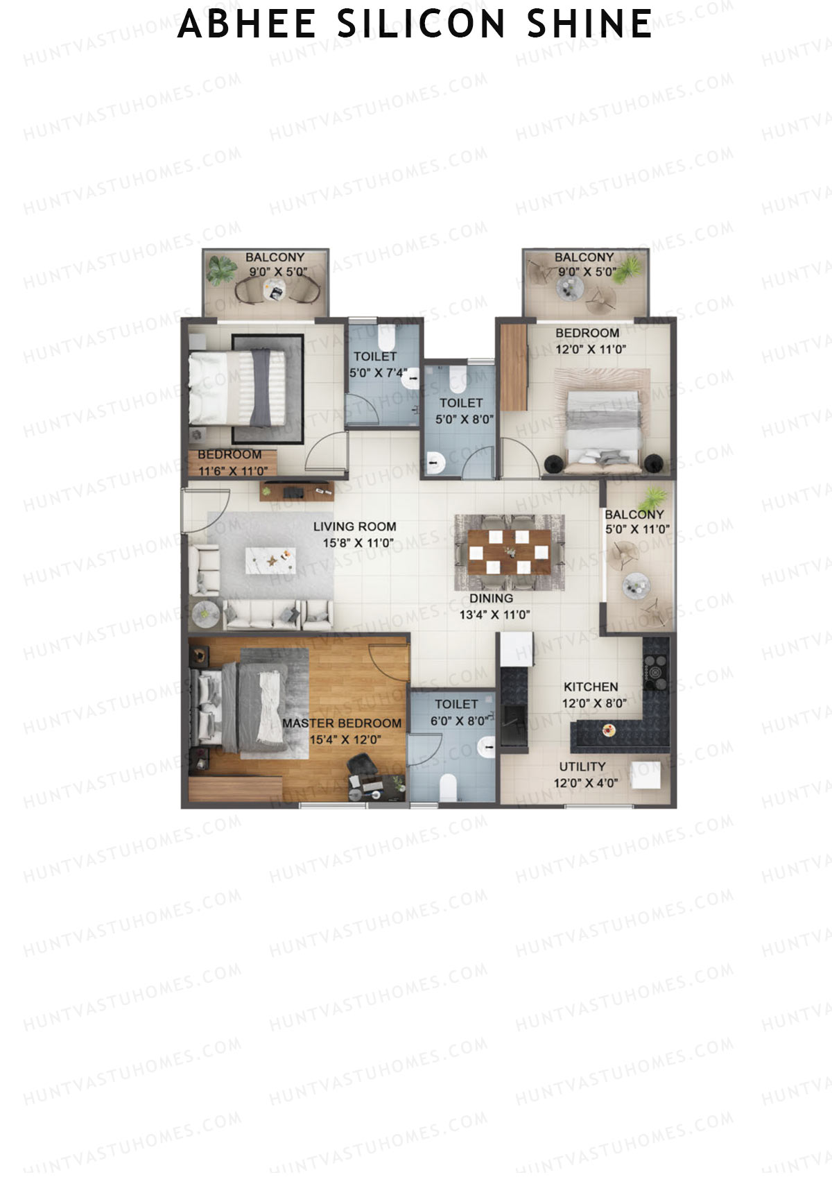 Abhee Silicon Shine Block A Unit 1 Floor Plan