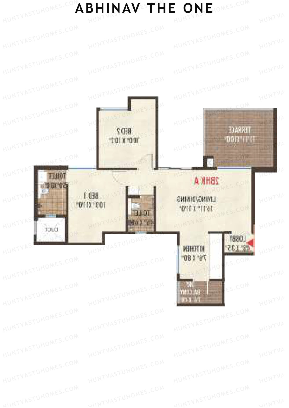 Abhinav The One Wing B Unit 1 (Type A) Floor Plan