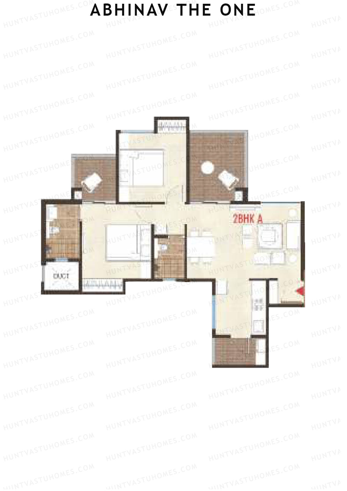 Abhinav The One Wing B Unit 1 (Type A) Floor Plan