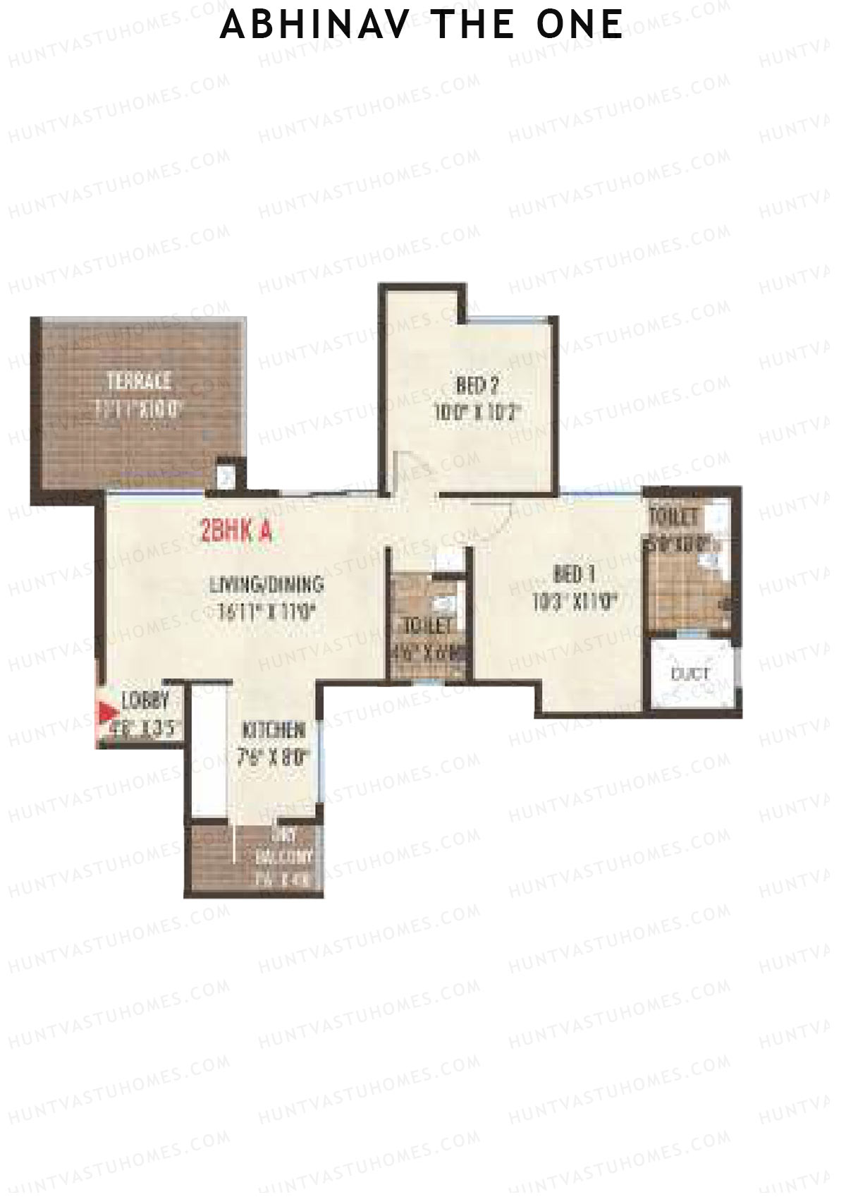Abhinav The One Wing B Unit 2 (Type A) Floor Plan