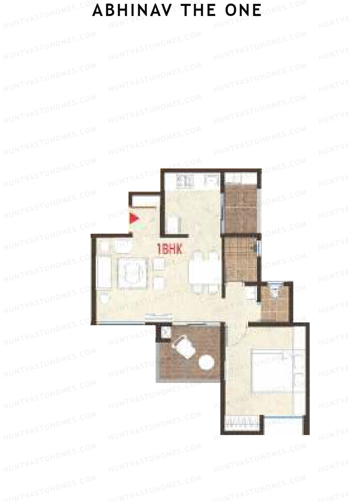 Abhinav The One Wing B Unit 3 Floor Plan