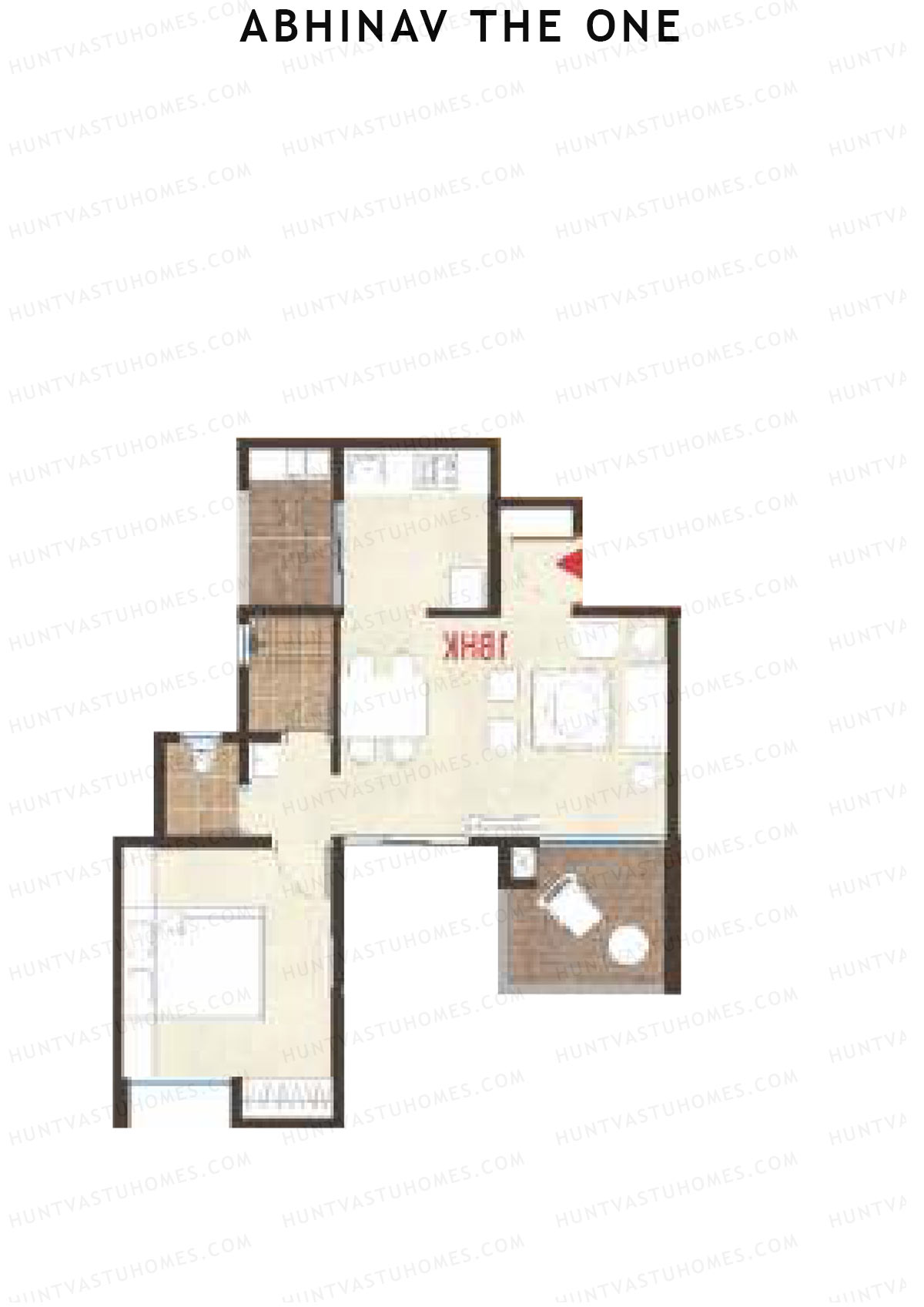 Abhinav The One Wing B Unit 4 Floor Plan