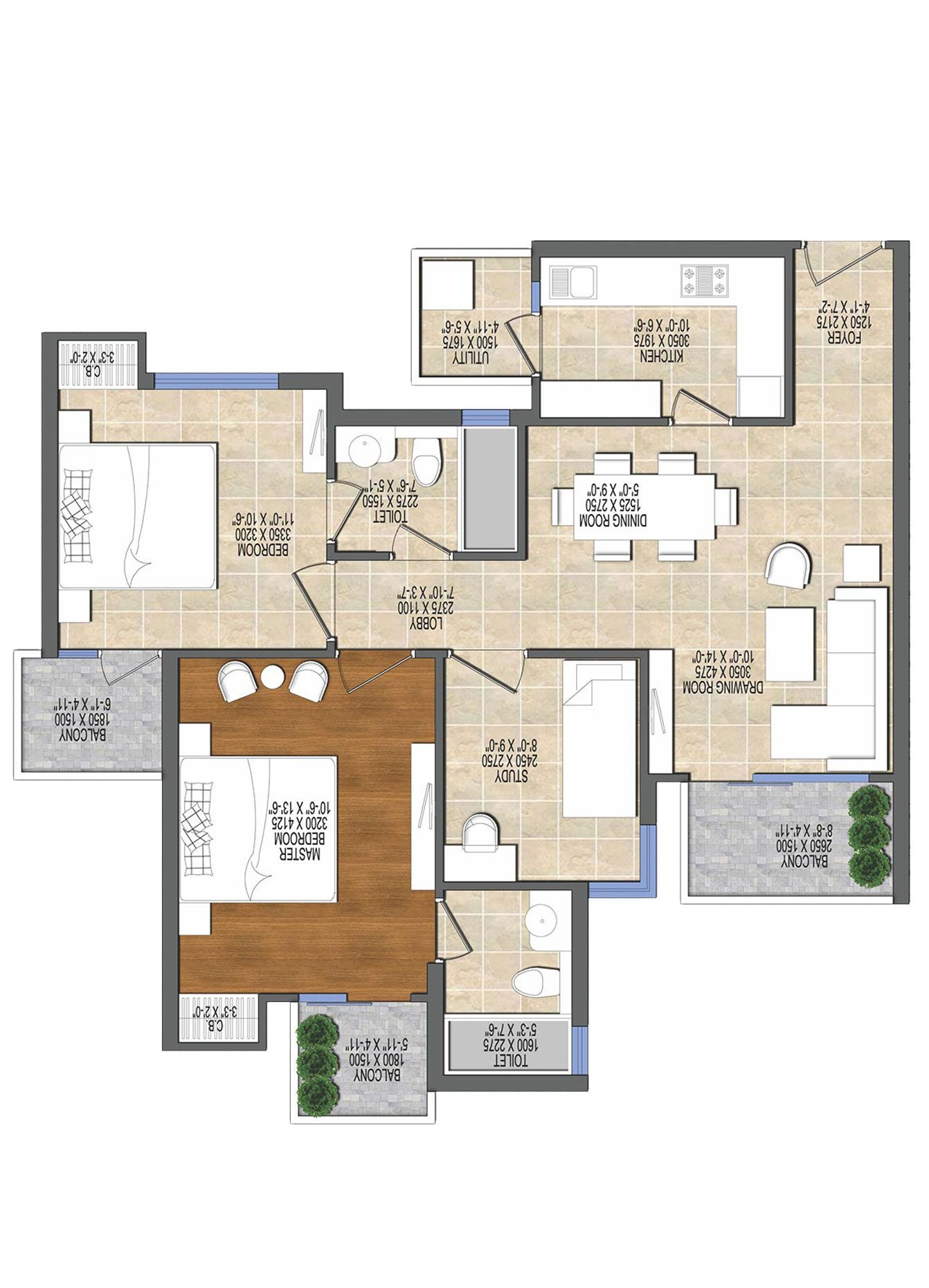 Ace Divino Tower 5 Unit 2, 4 (Type B) Floor Plan