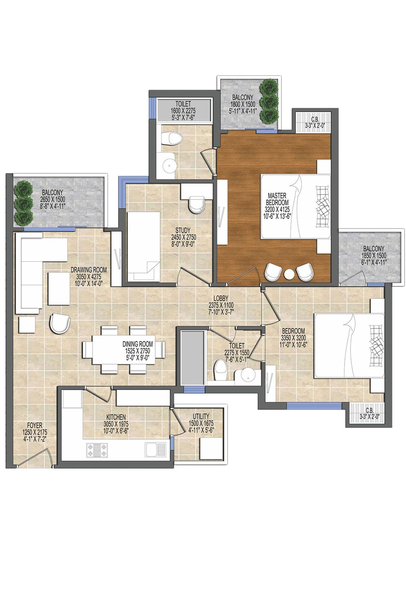 Ace Divino Tower 8 Unit 2, 4 (Type B) Floor Plan
