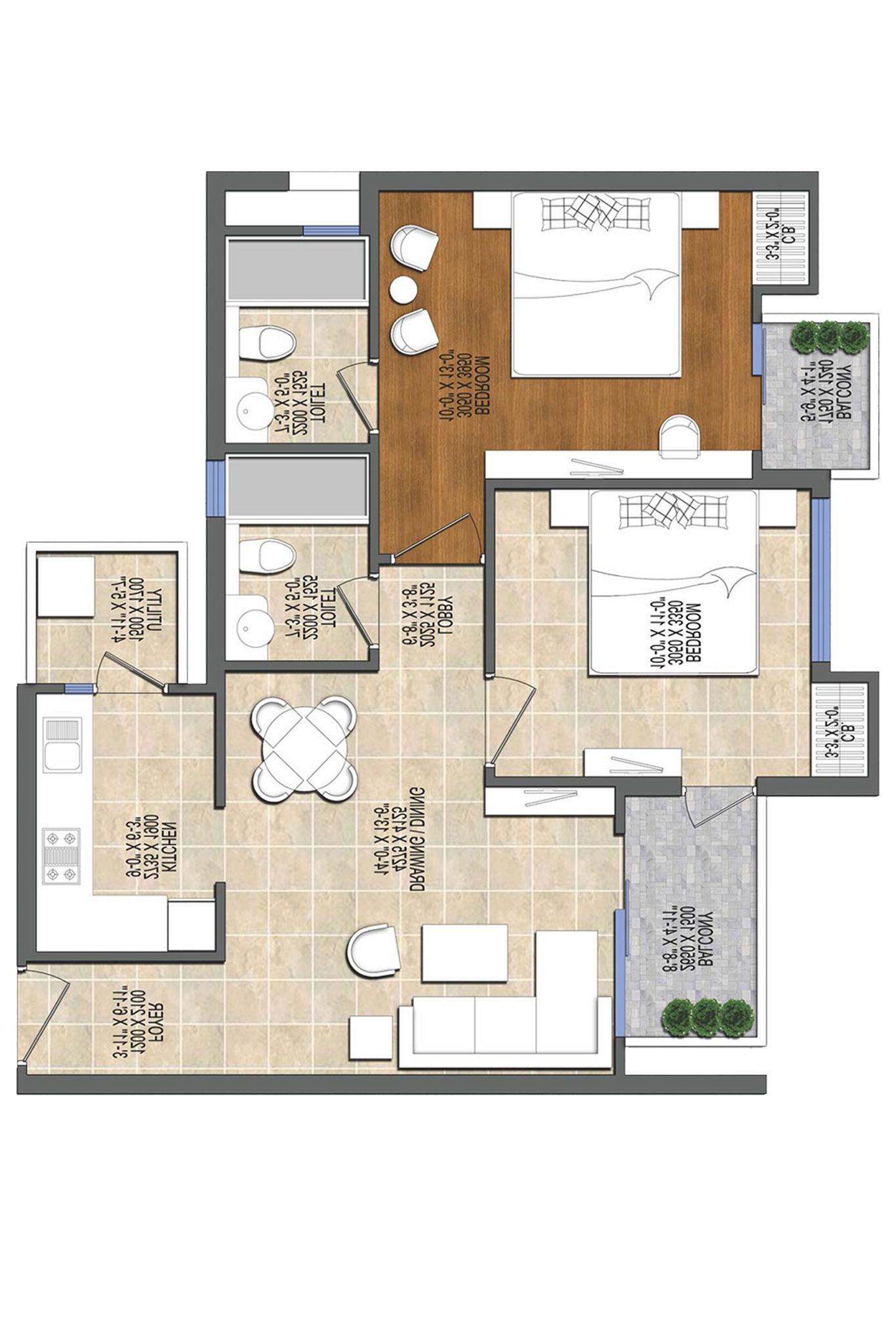 Ace Divino Tower 7 Unit 1, 5 (Type C) Floor Plan
