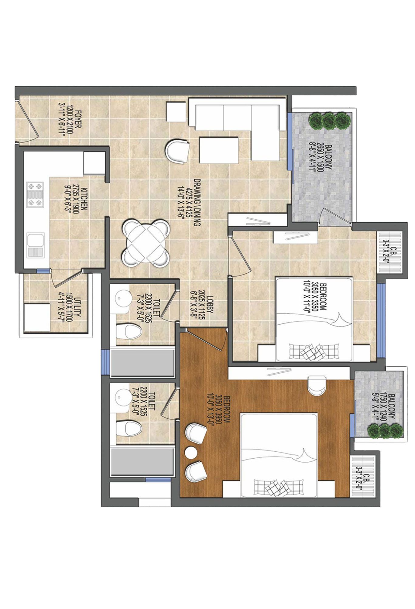 Ace Divino Tower 7 Unit 3, 7 (Type C) Floor Plan