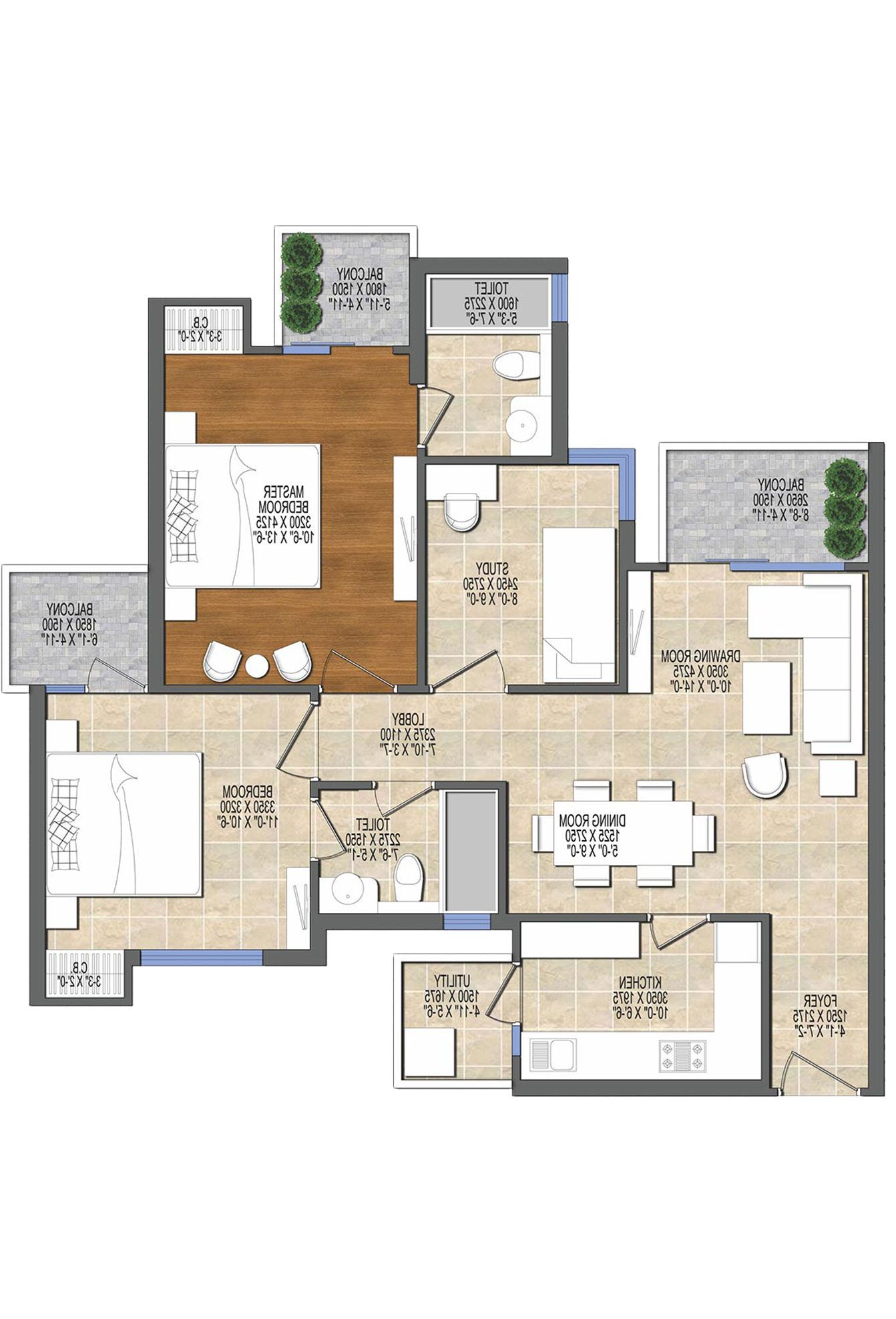 Ace Divino Tower 5 Unit 6, 8 (Type B) Floor Plan