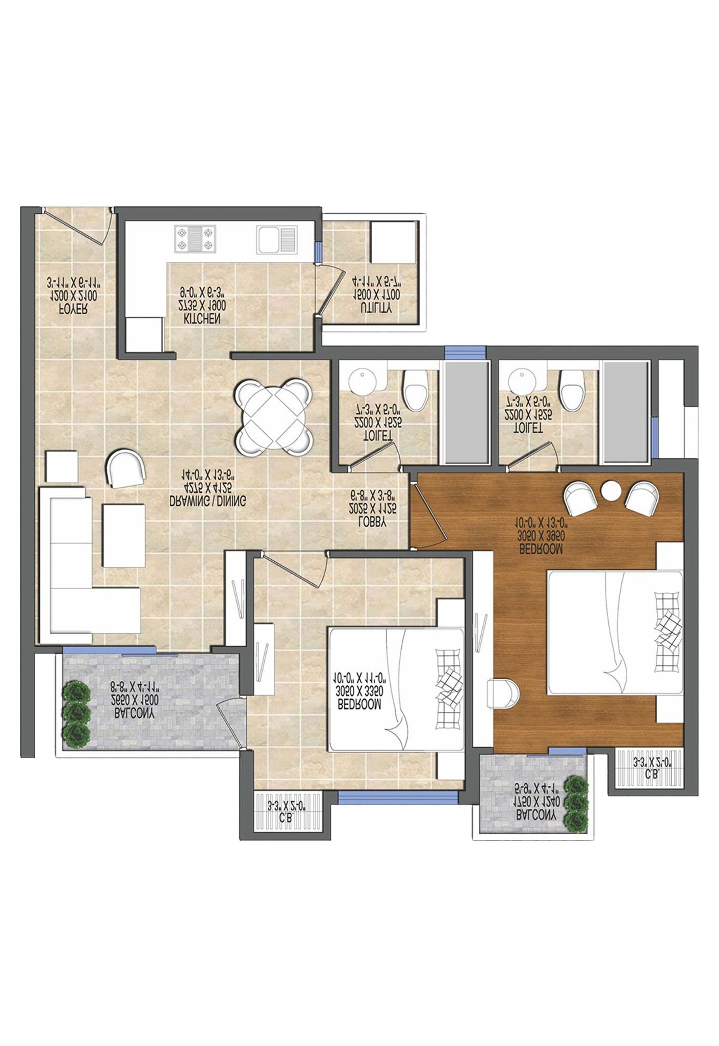 Ace Divino Tower 8 Unit 1, 5 (Type D) Floor Plan