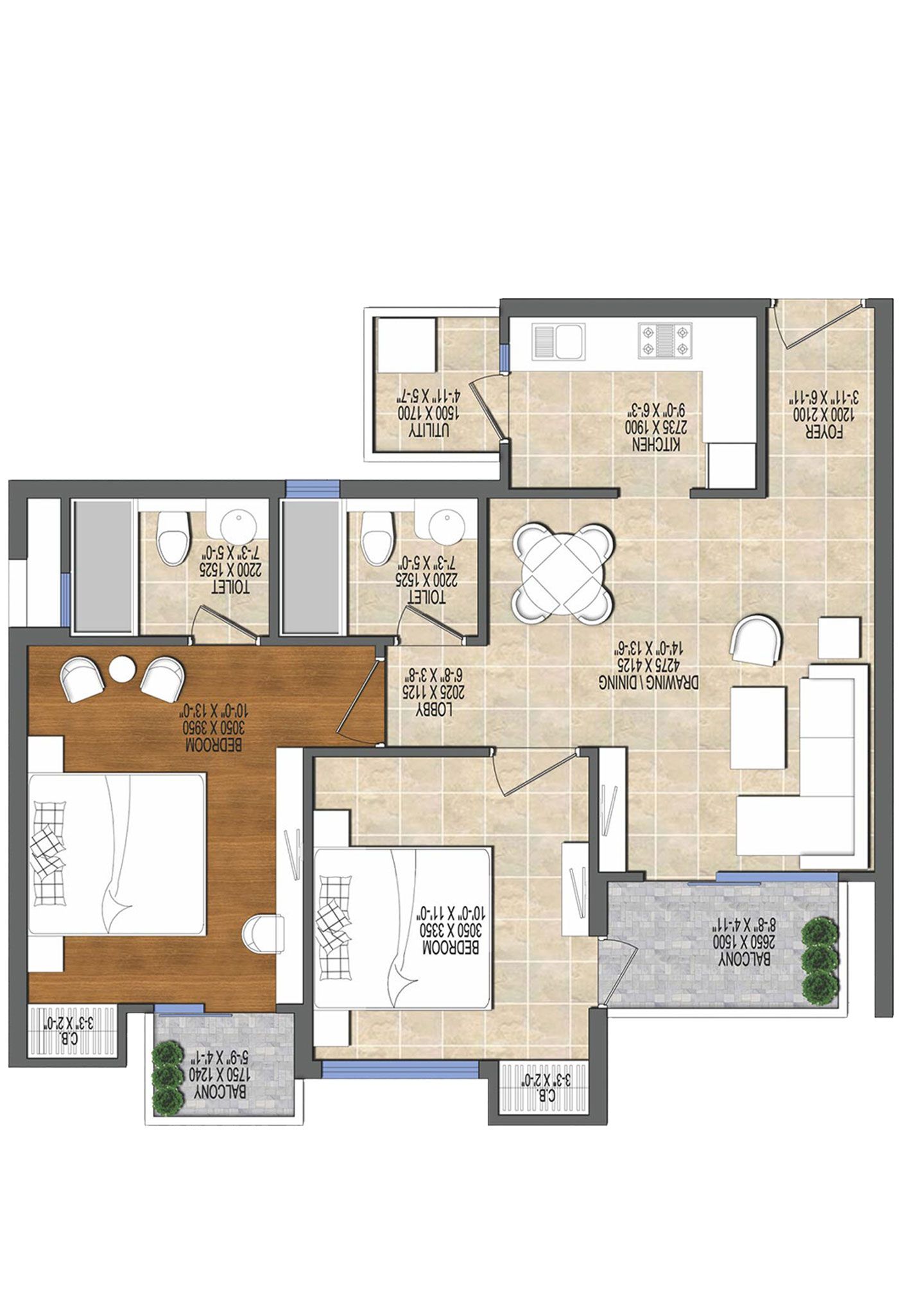 Ace Divino Tower 8 Unit 3, 7 (Type D) Floor Plan