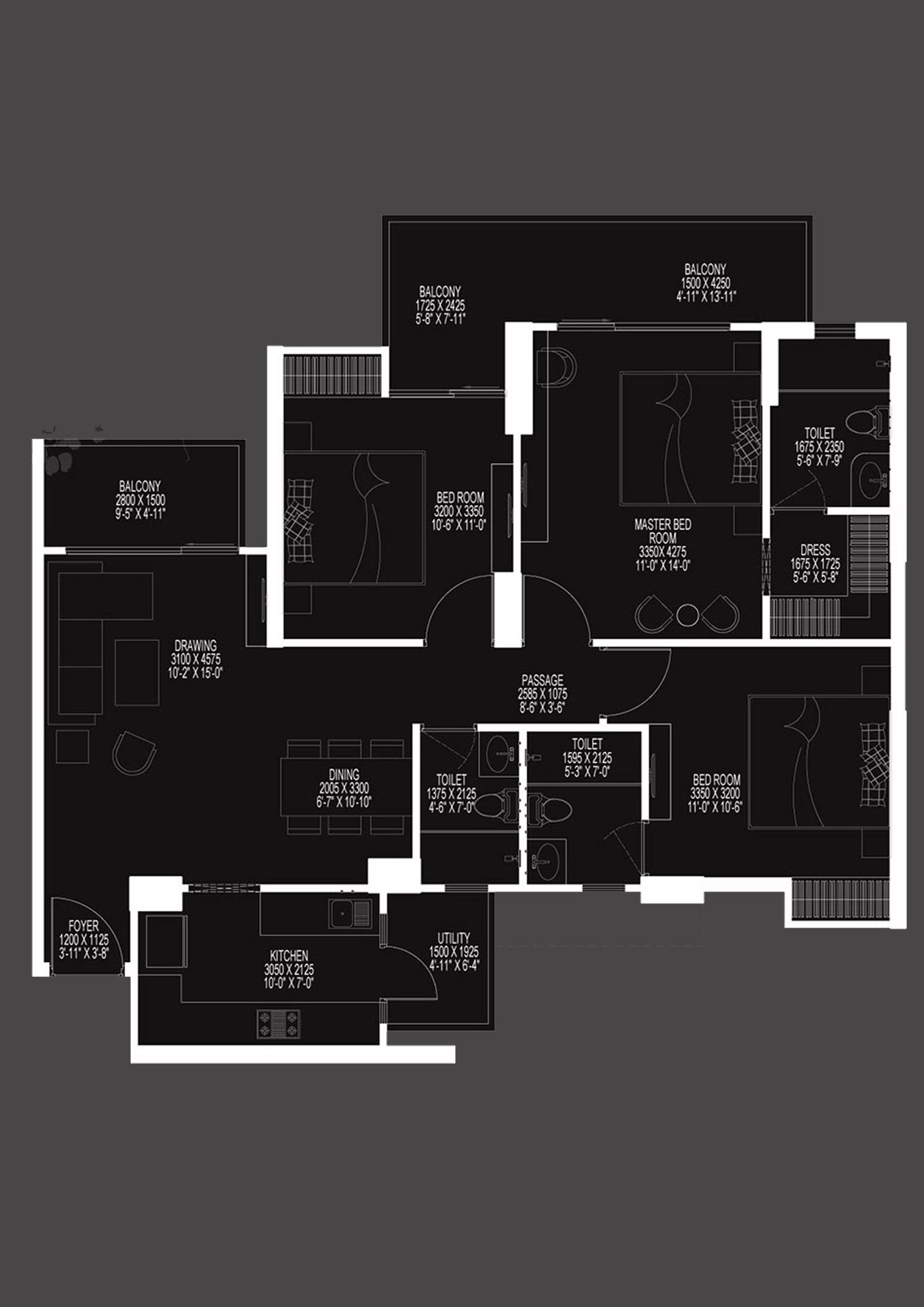 Ace Divino Tower 4 Unit 1, 3 Floor Plan