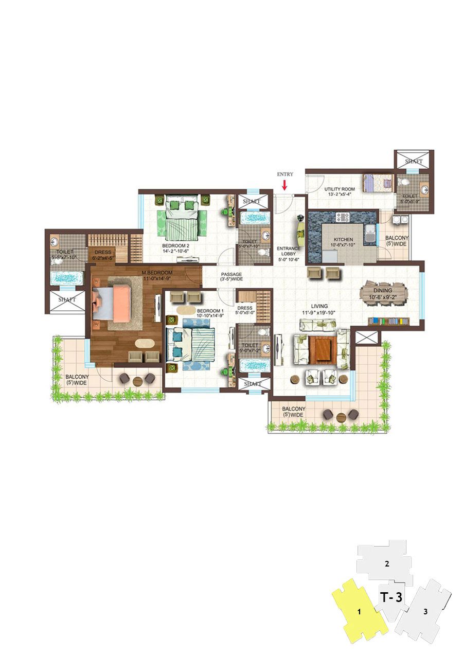 Ace Golfshire Tower T3 Unit 1 Floor Plan