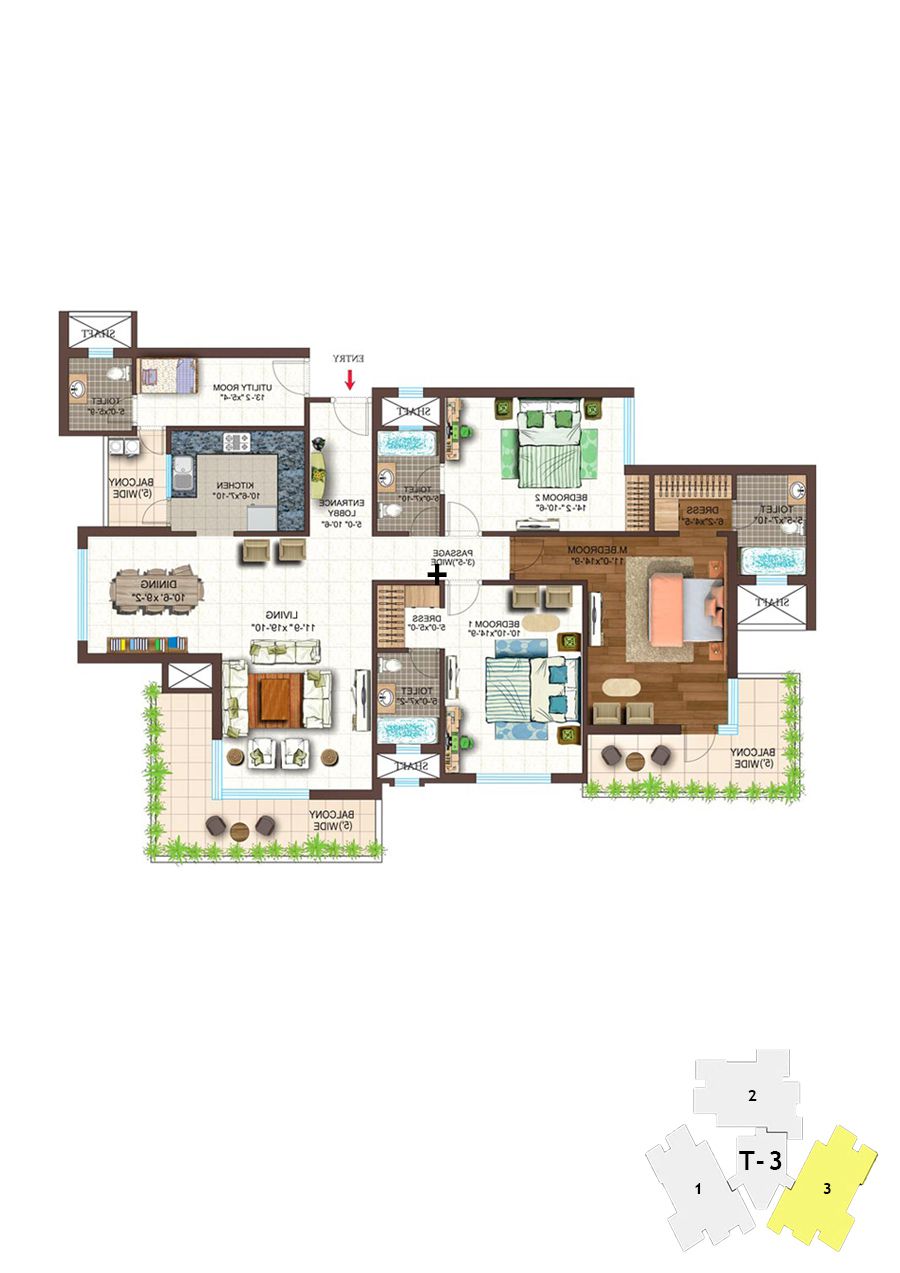 Ace Golfshire Tower T3 Unit 3 Floor Plan