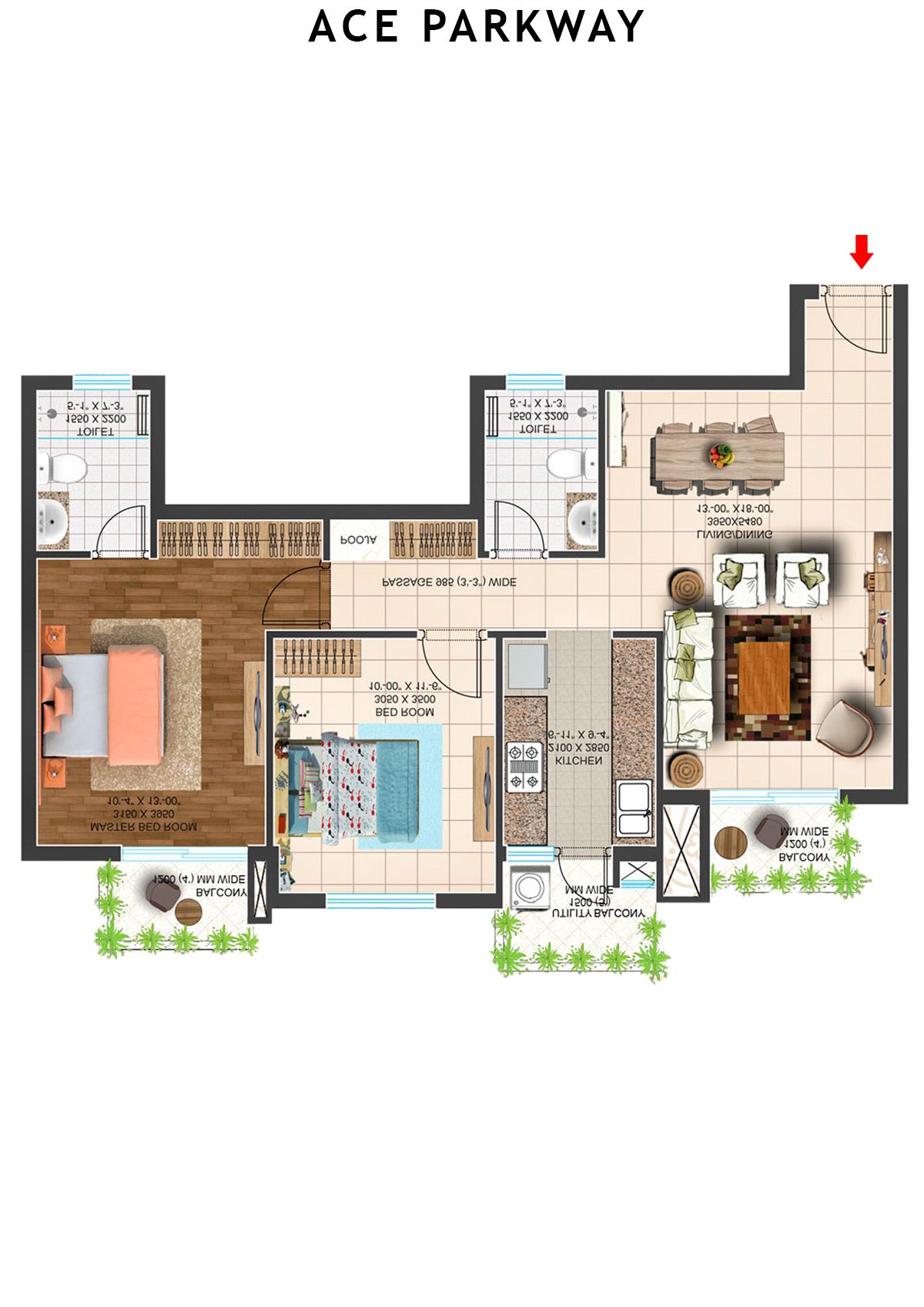 Ace Parkway Tower 1 Unit 2 (Type D) Floor Plan