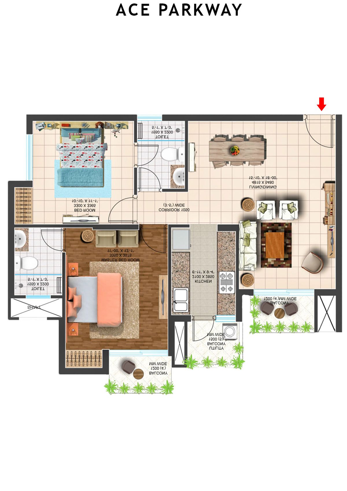 Ace Parkway Tower 1 Unit 3 (Type D) Floor Plan