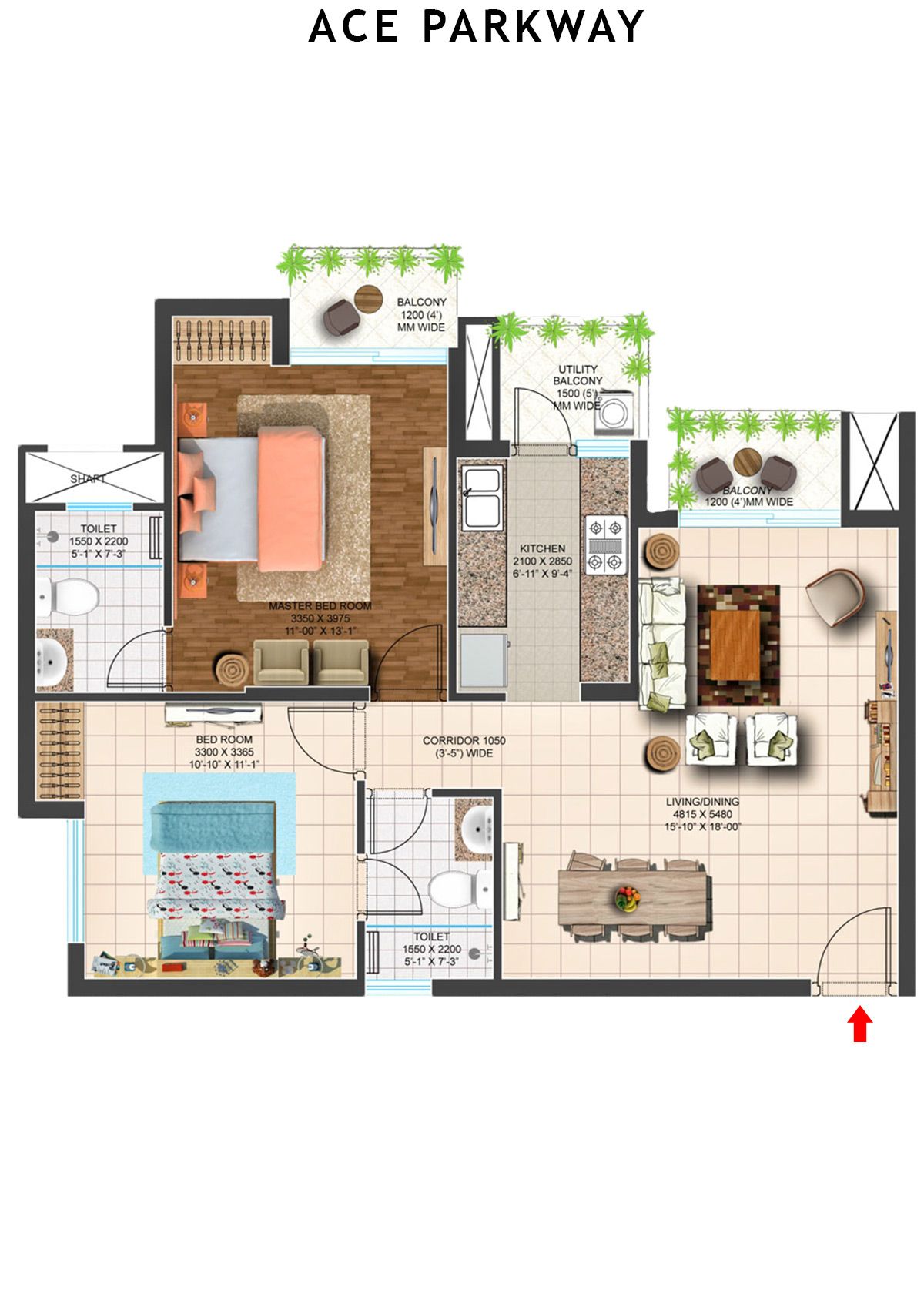 Ace Parkway Tower 1 Unit 4 (Type D) Floor Plan