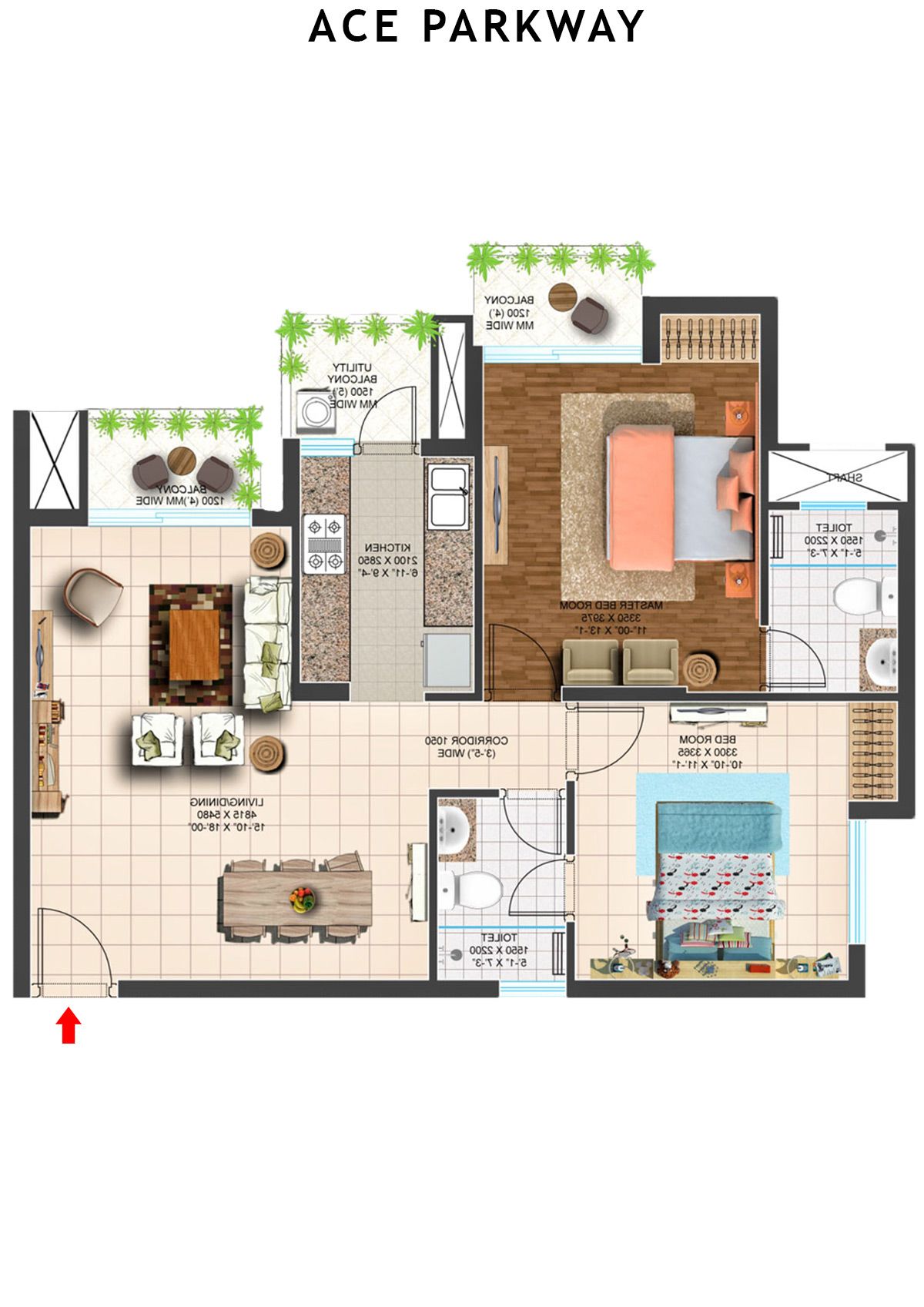 Ace Parkway Tower 1 Unit 6 (Type D) Floor Plan