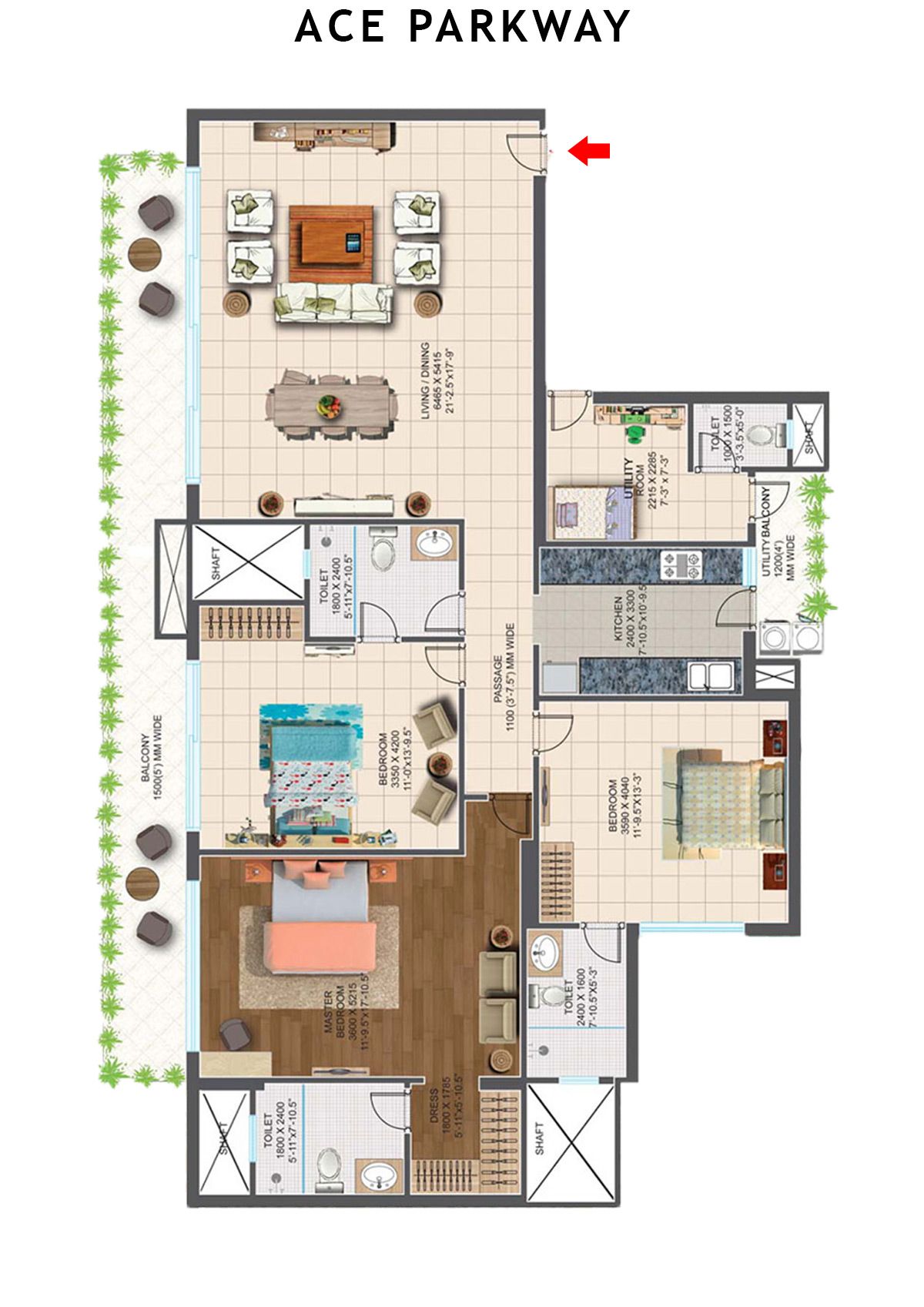 Ace Parkway Tower 4 Unit 1 (Type B) Floor Plan